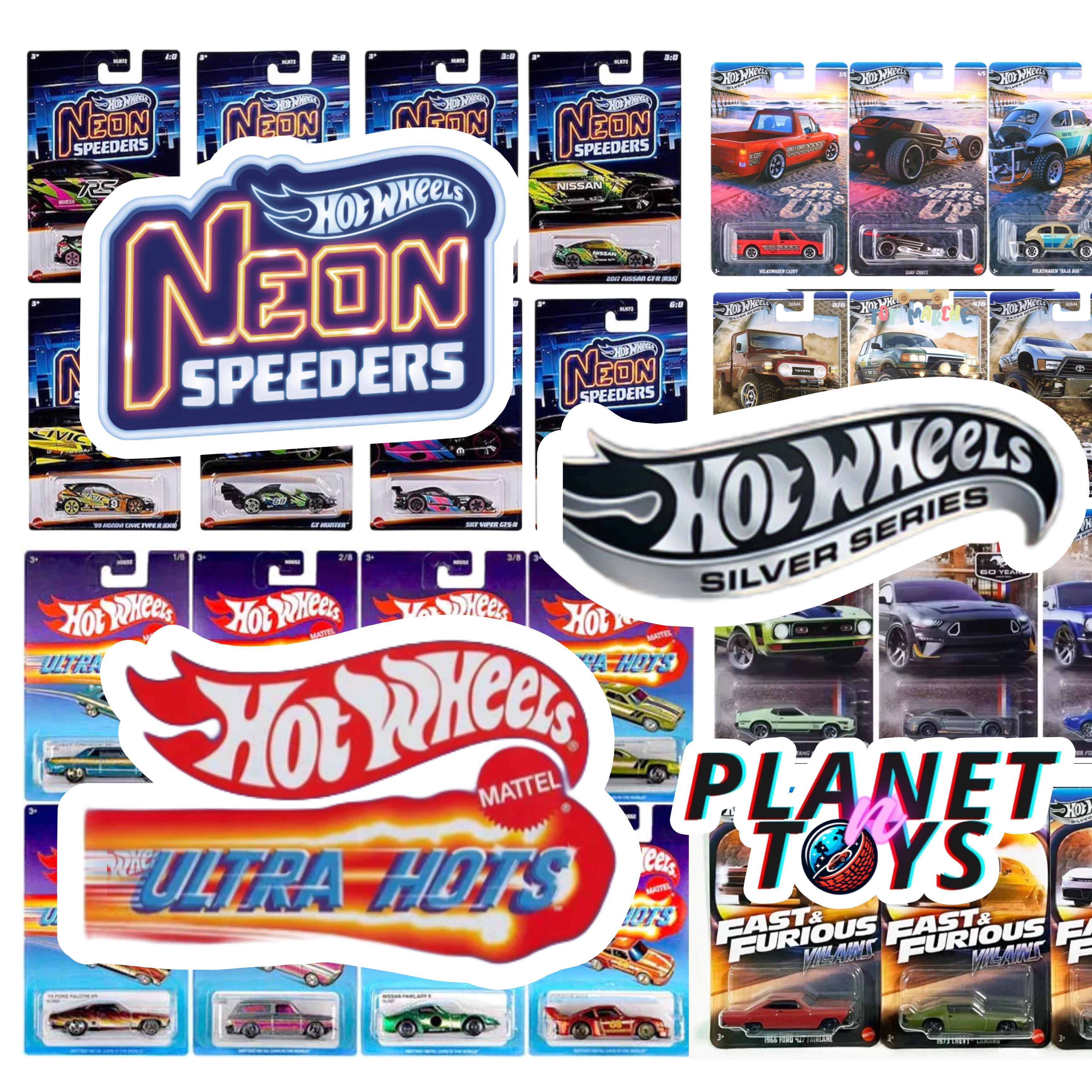 Hot Wheels Silver Series / Ultra Hots / Neon Speeders / Holidays Assorted / Fast & Furious 1:64