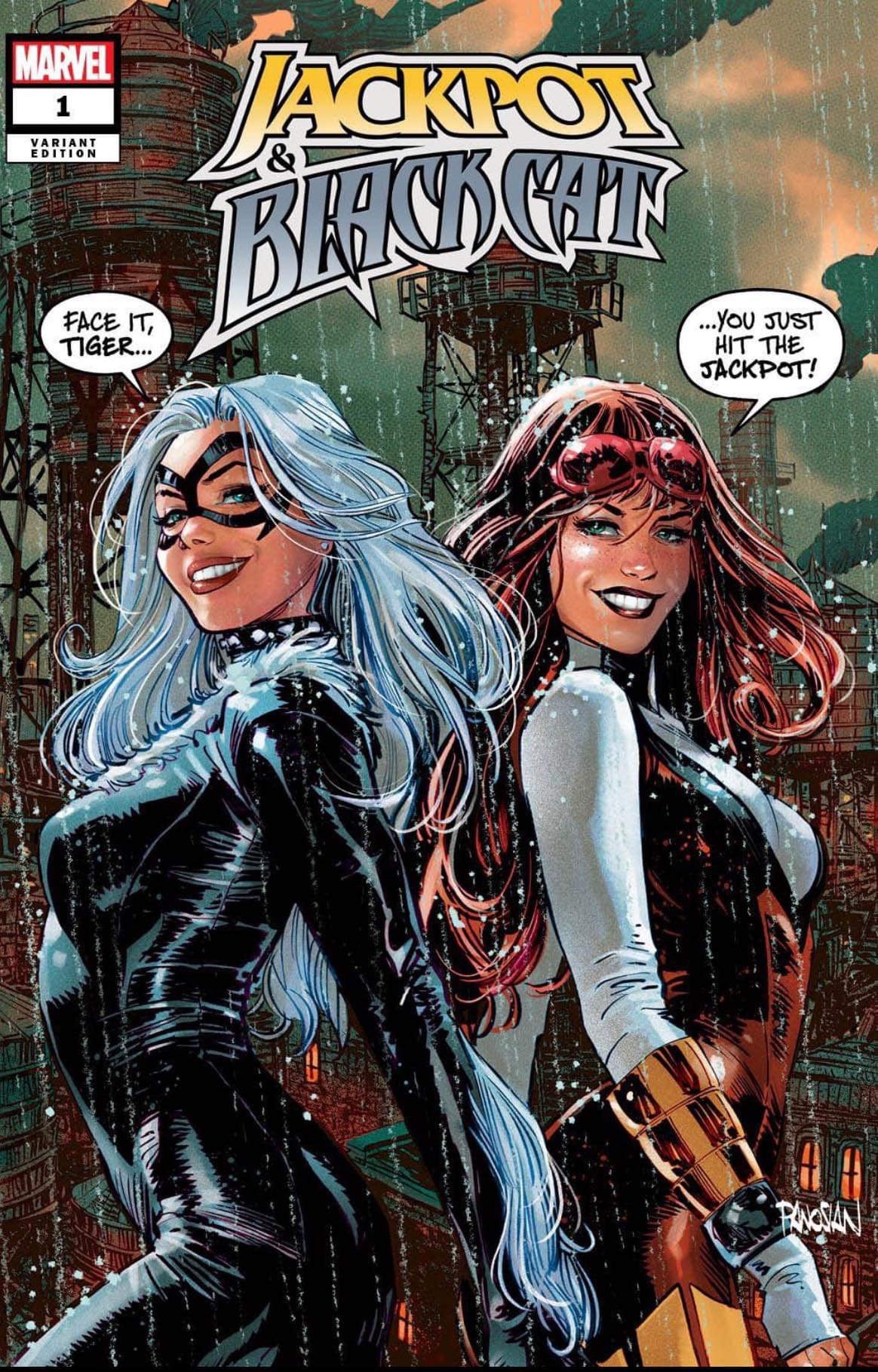 JACKPOT & BLACK CAT #1 Dan Panosian Black Saber Comics Exclusive - Trade dress