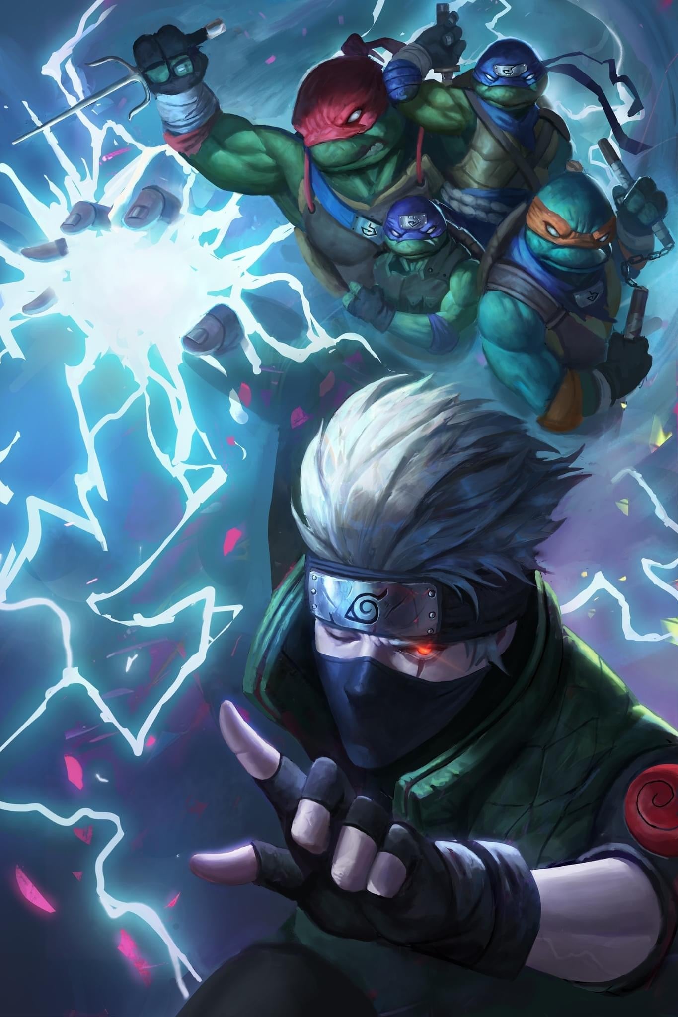 Teenage Mutant Ninja Turtles x Naruto #1 Aaron Bartling Black Saber Comics Exclusive Ltd 600