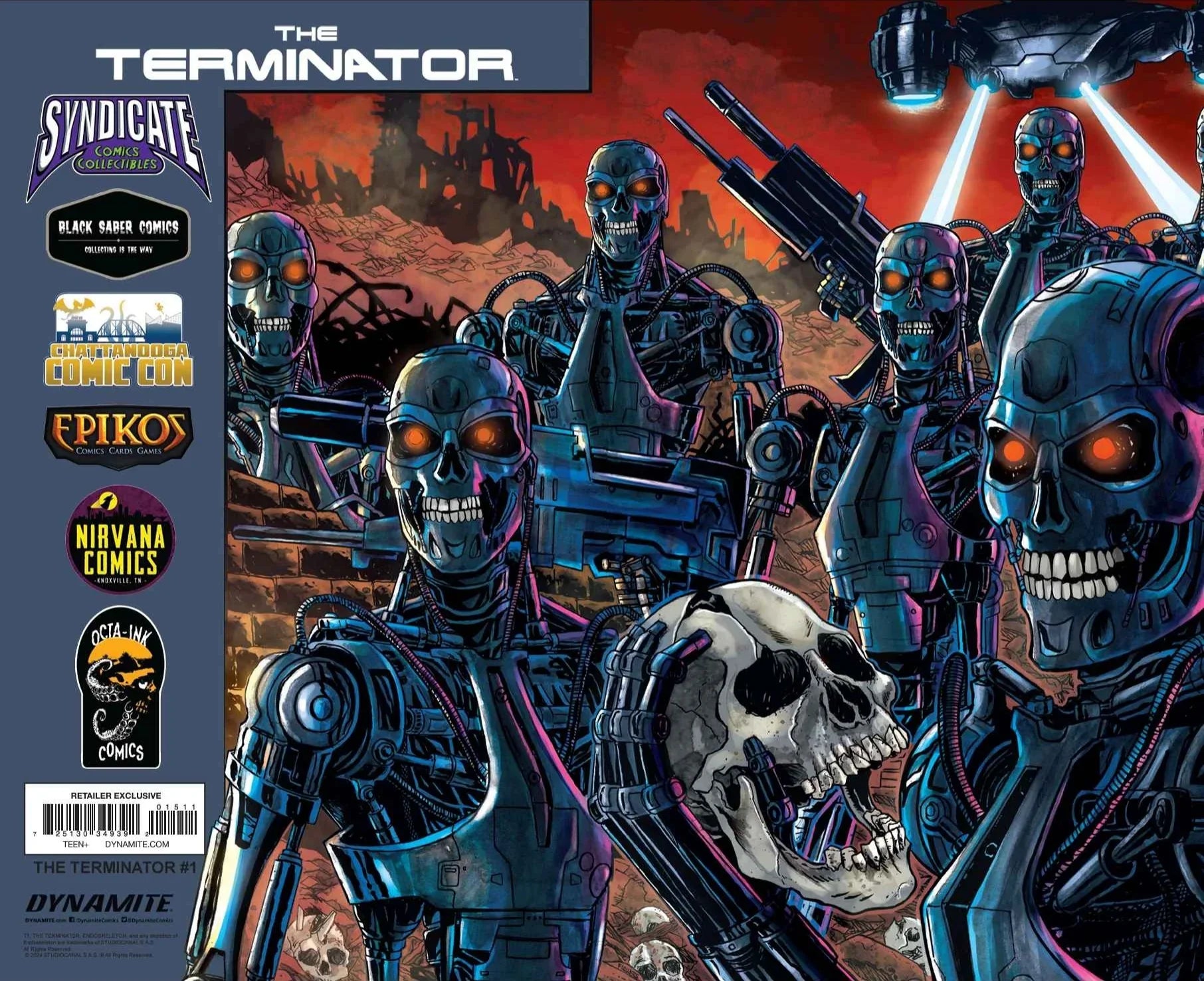 Terminator #1 "Wrap Around Cover"- Jason Flowers Black Saber Comics Exclusive BUNDLE OF 10