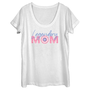 Women's Marvel Legendary Mom Flowers Scoop Neck T-Shirt
