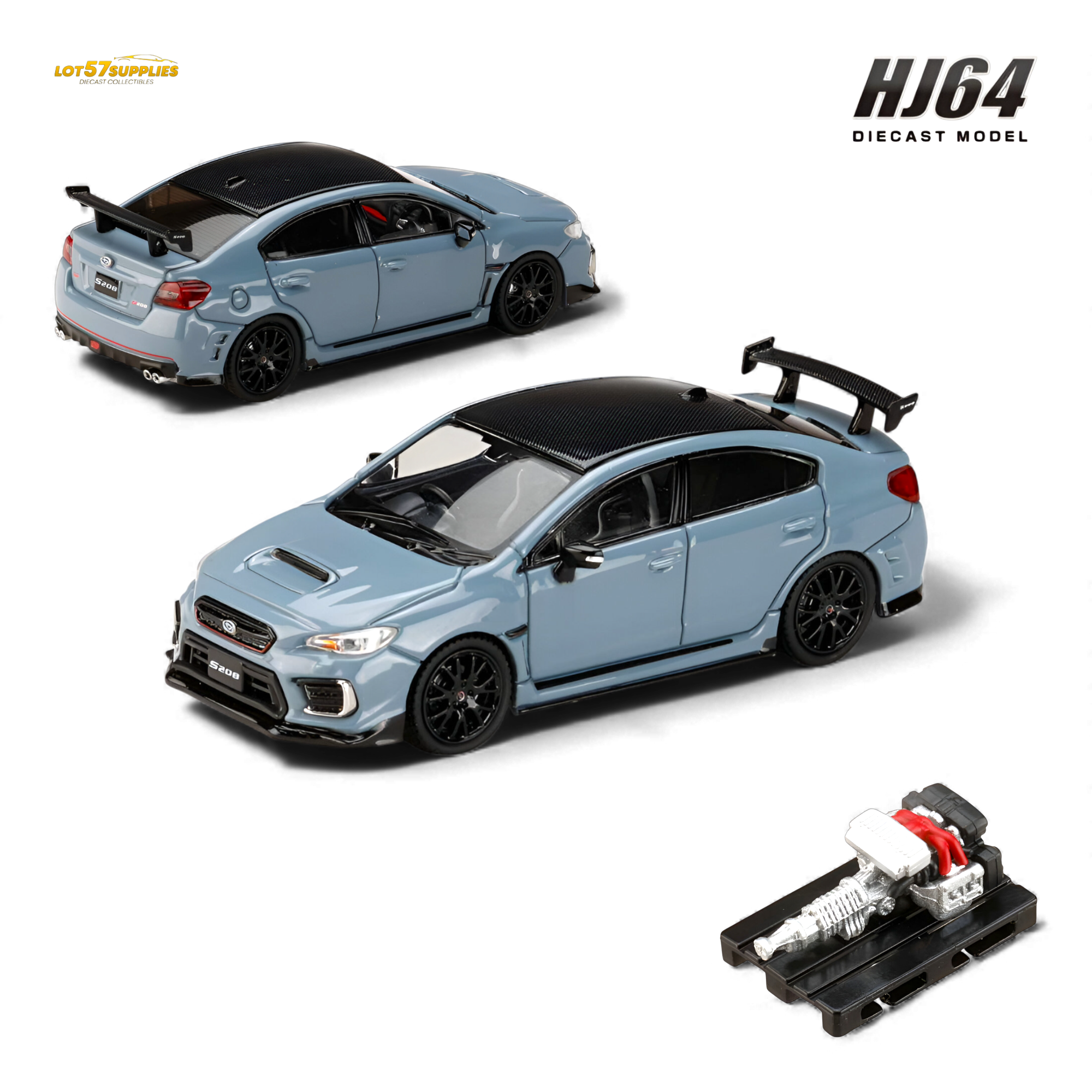 (Pre-Order) Hobby Japan Subaru S208 NBR Challenge Package - Cool Gray Khaki 1:64