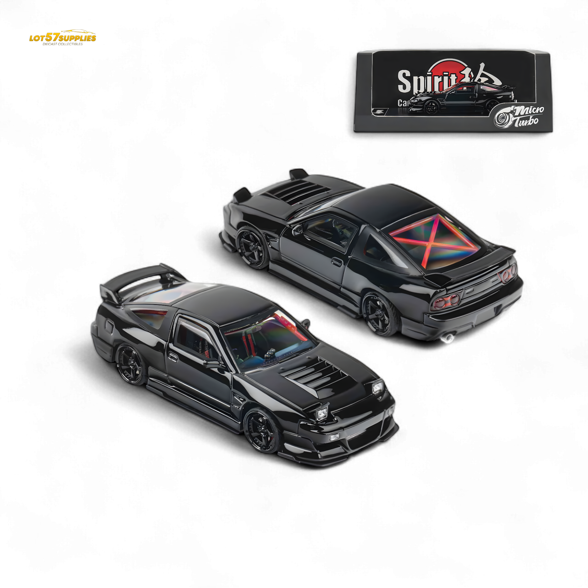MicroTurbo Custom 180SX Type X Metallic Black MIYABI 1:64