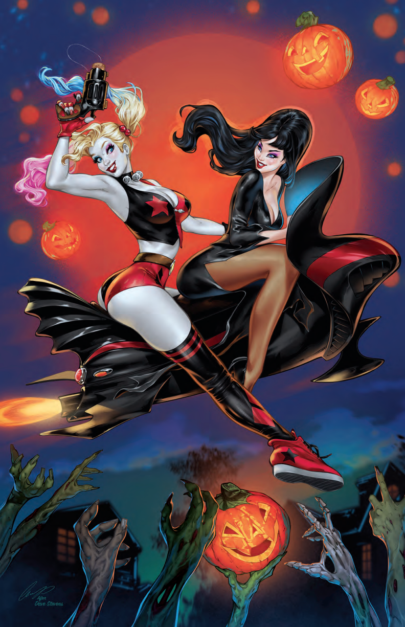 HARLEY QUINN X ELVIRA #1 SSCO ELIAS CHATZOUDIS HOMAGE VIRGIN VARIANT 2025