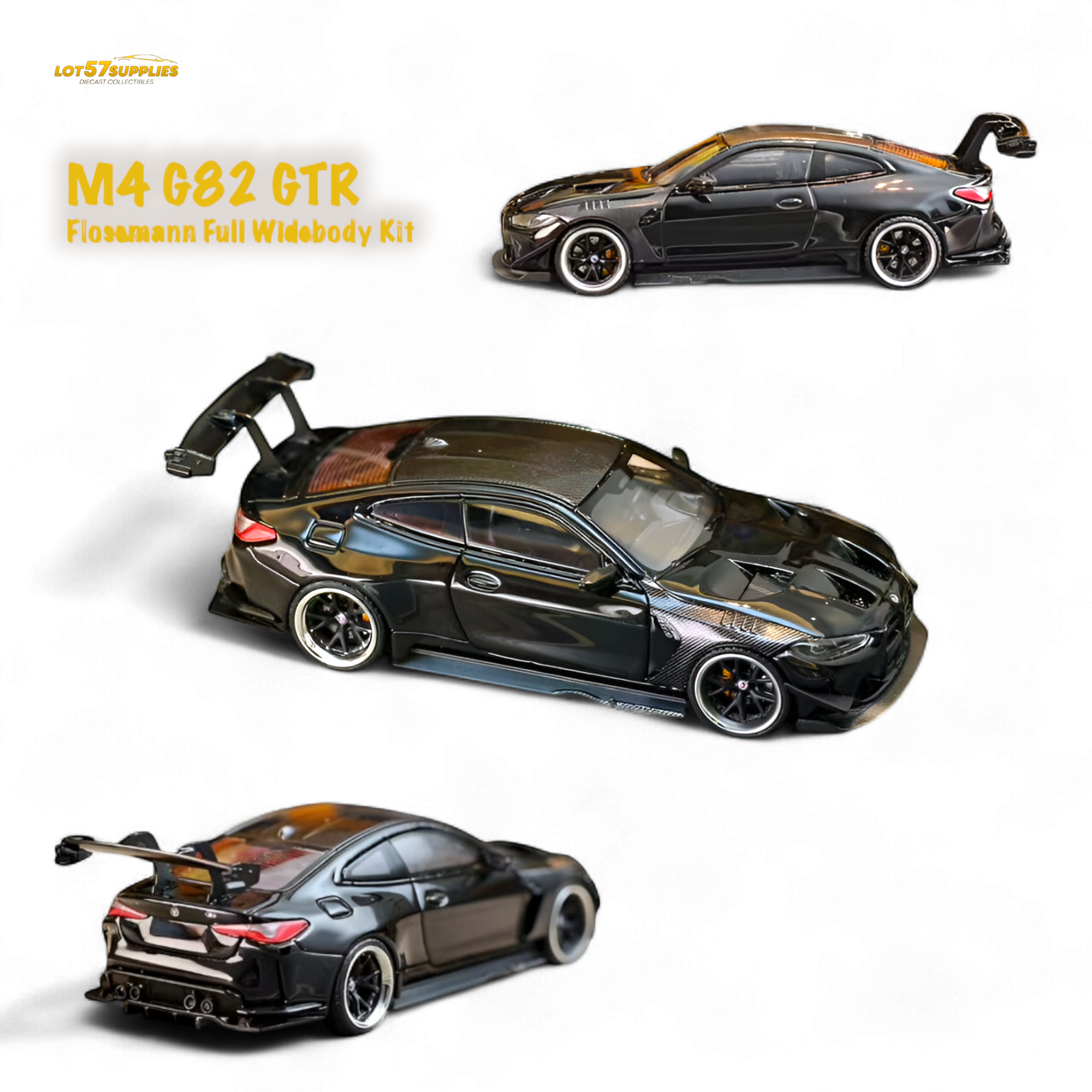 (Pre-Order) SW BMW M4 Flossmann Full Widebody Kit G82 GTR - Bright Black 1:64