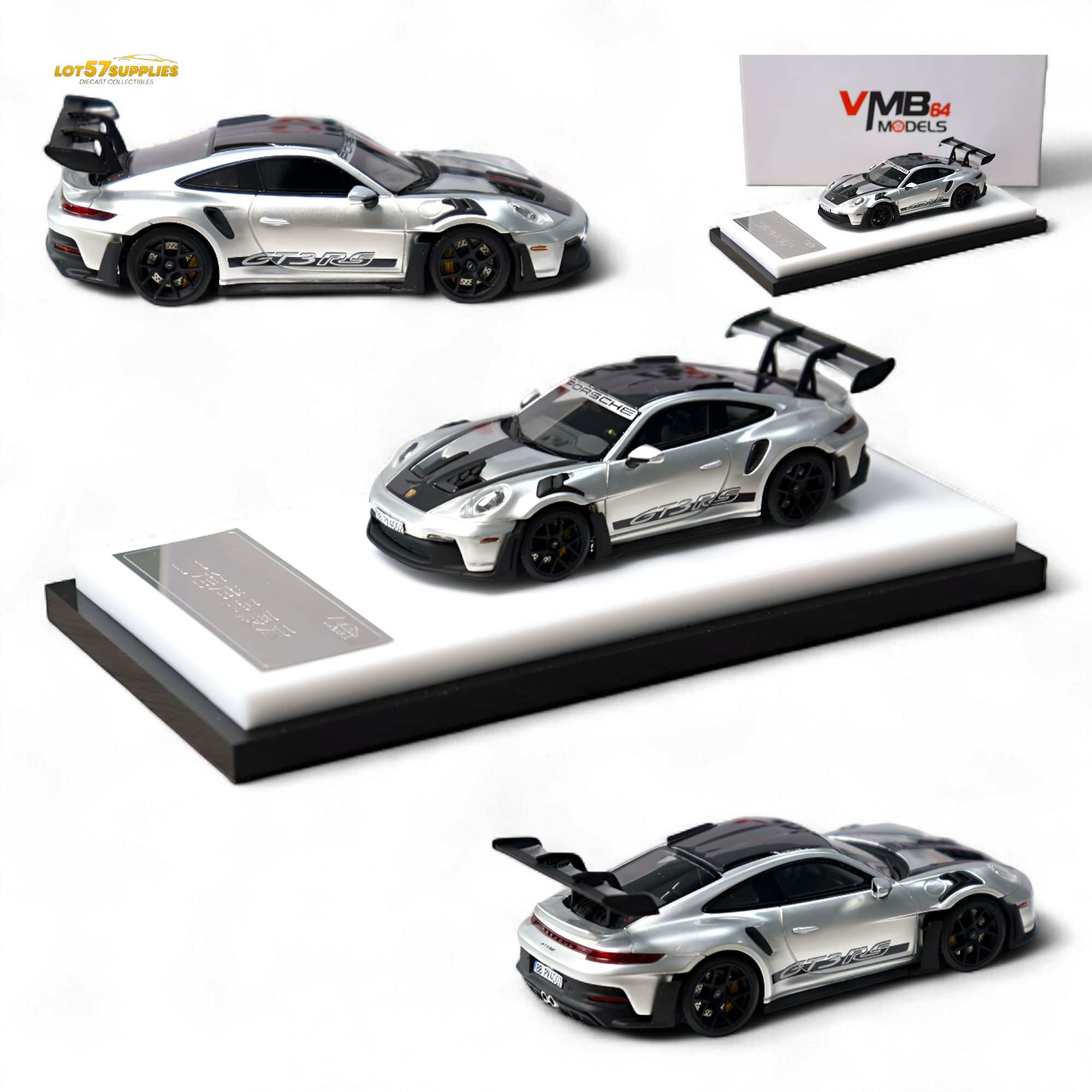 (Pre-Order) VMB Porsche 992 GT3 RS - GT Silver 1:64