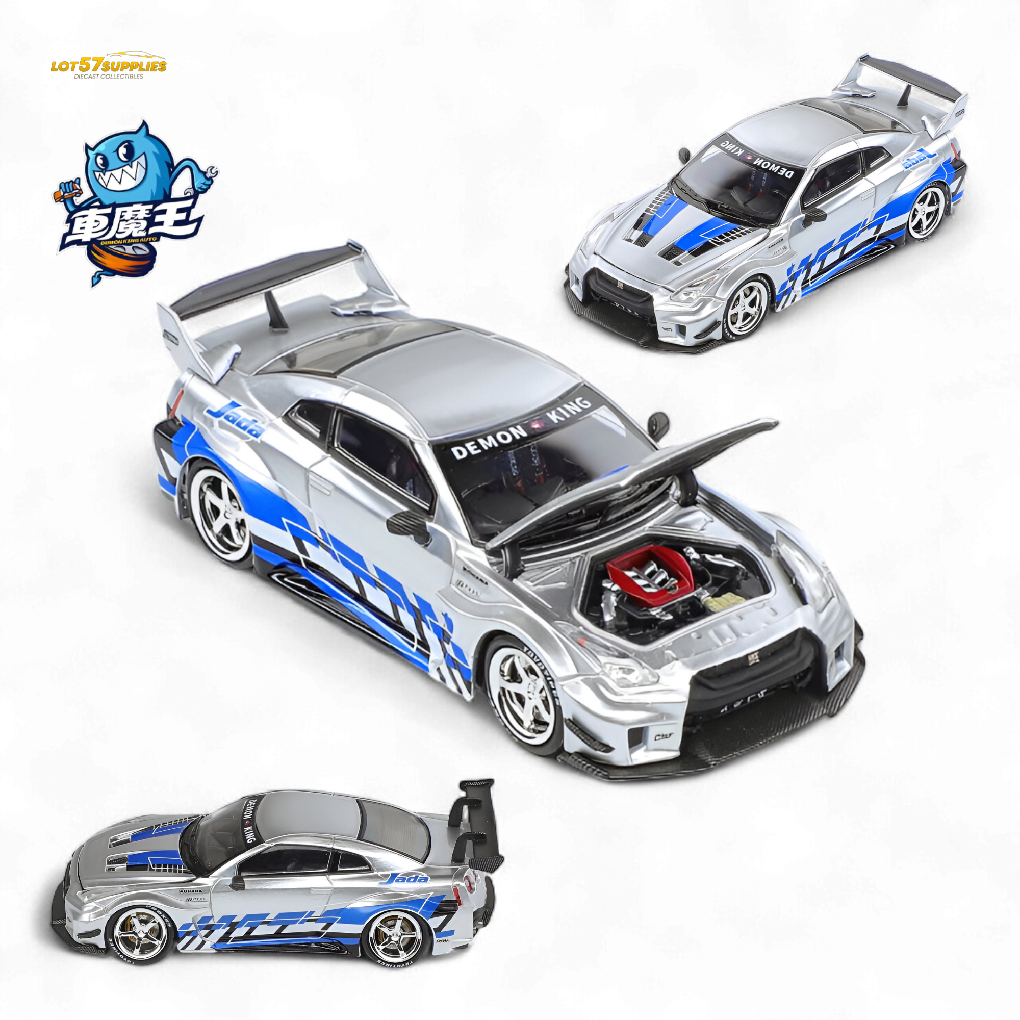 (Pre-Order) Demon King Auto GTR35 RR - Metal Blueberry Livery 1:64