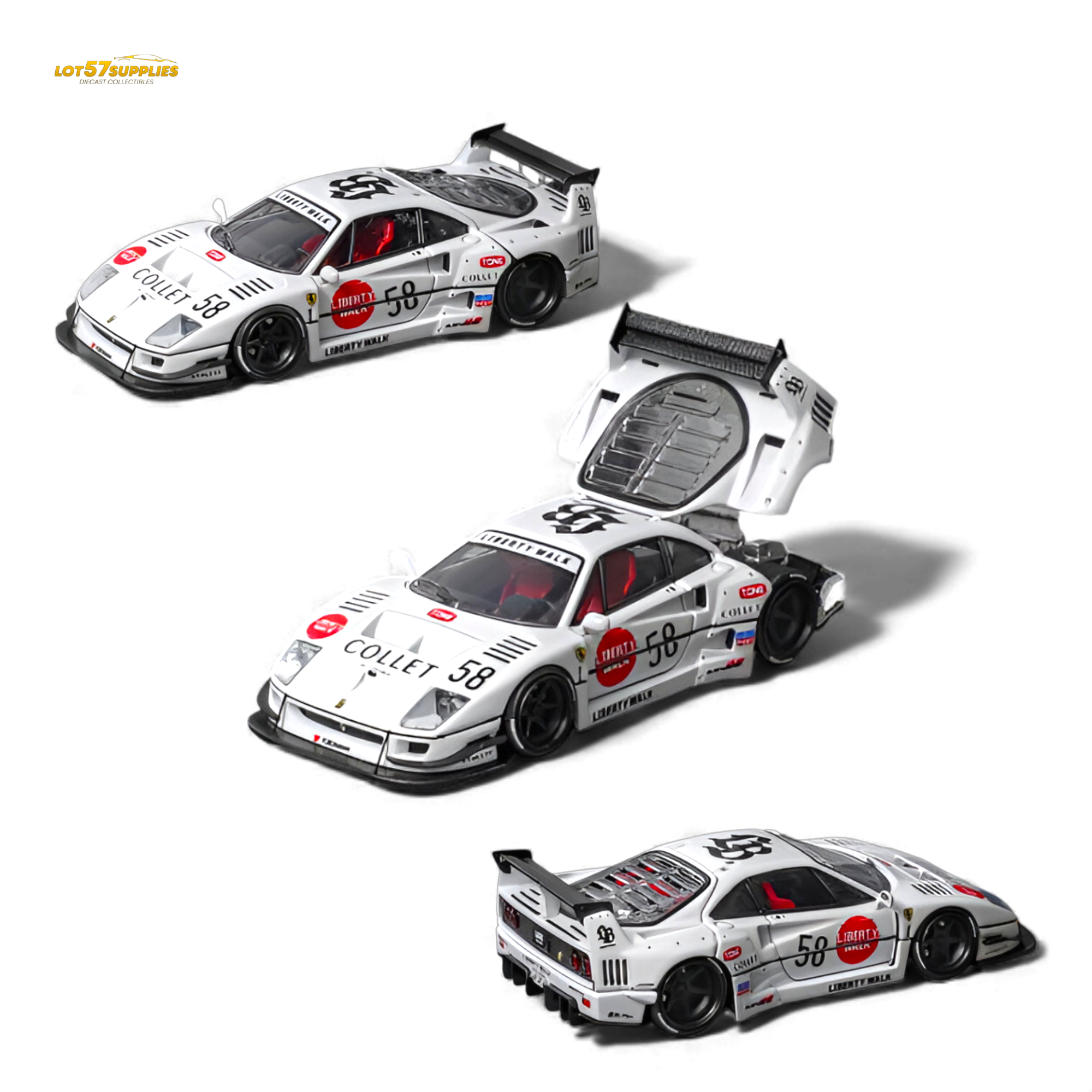 (Pre-Order) Star Models Ferrari F40 LB-Works - White Collet 58# 1:64