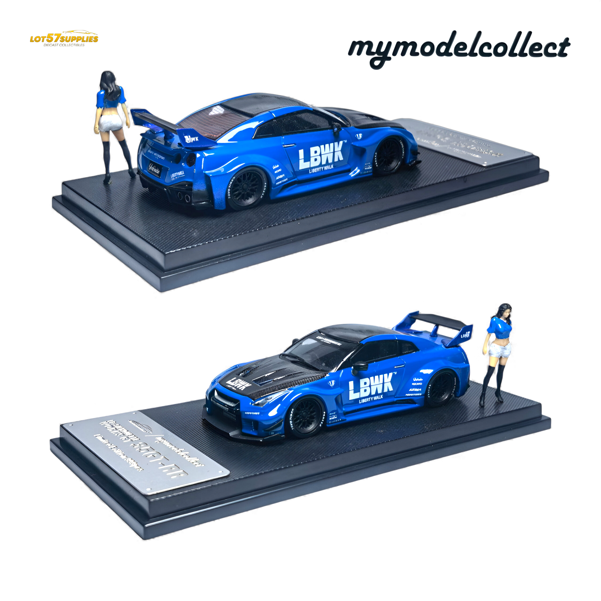 (Pre-Order) MC LB GTR R35 GT - Blue Carbon Fiber Cover Paint 1:64