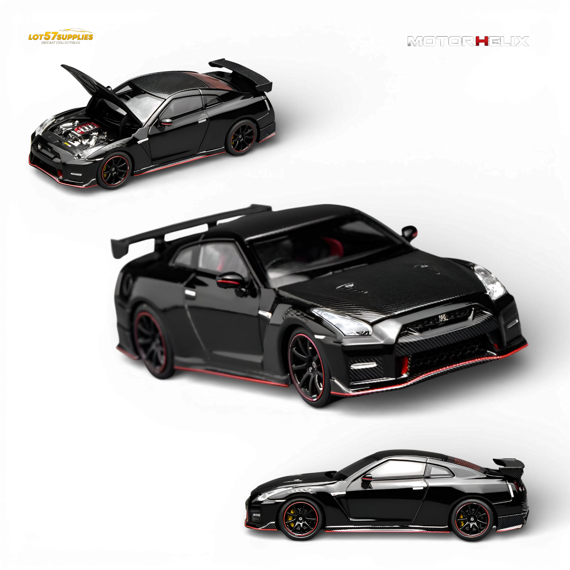 (Pre-Order) Motorhelix Nissan GT-R NISMO R35 Special Edition 2022 - Meteor Black Flake Pearl 1:64
