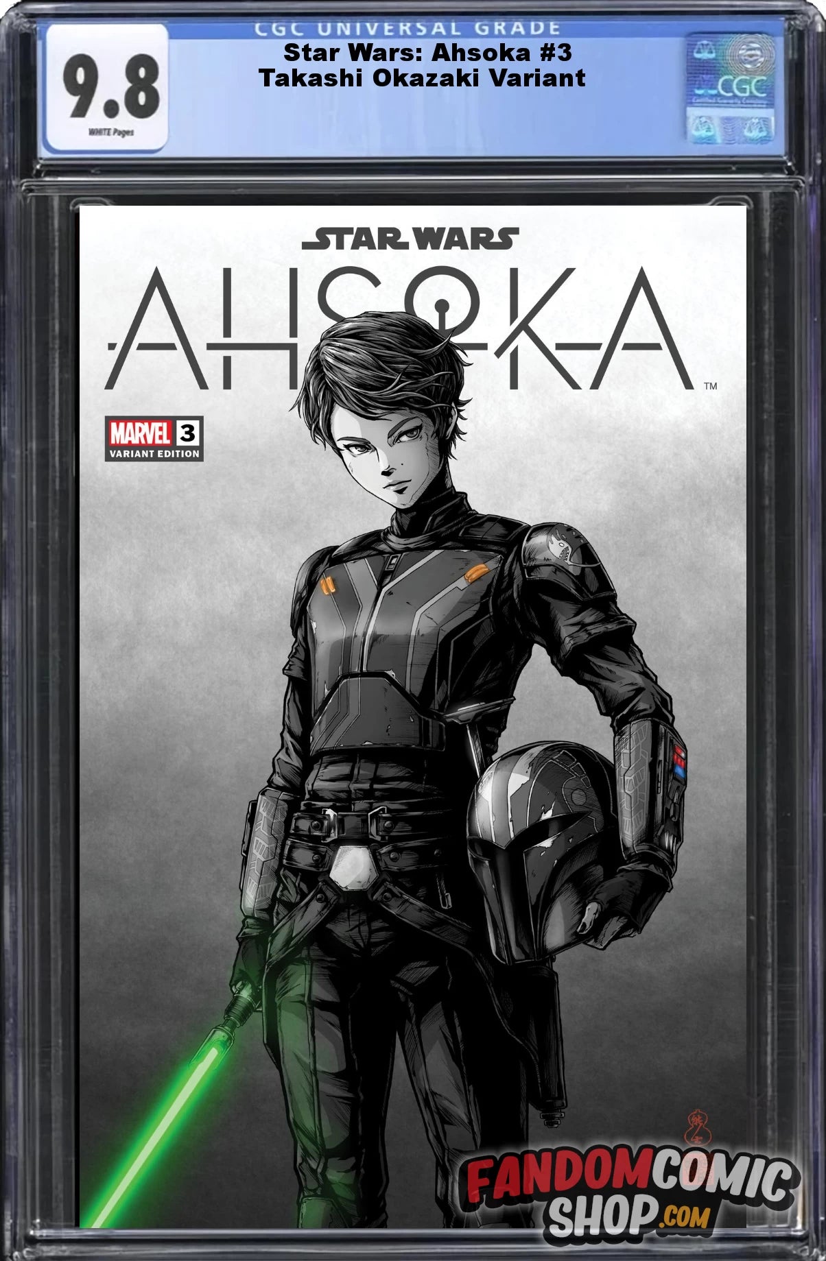 STAR WARS: AHSOKA #3 (TAKASHI OKAZAKI EXCLUSIVE VARIANT)(PART 3 OF 8 ~ SABINE WREN) ~ CGC Graded 9.8