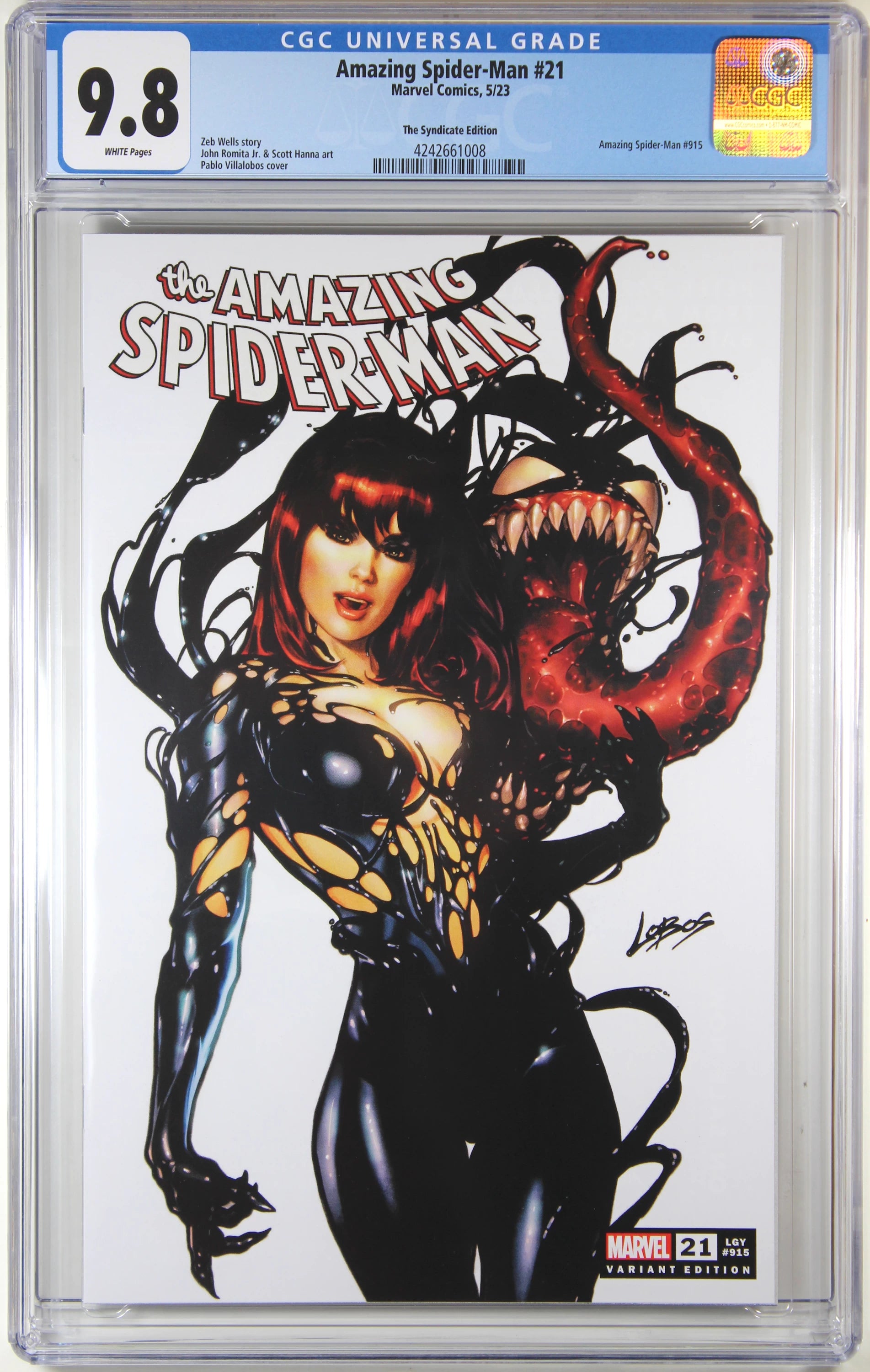 AMAZING SPIDER-MAN #21 (LOBOS EXCLUSIVE VARIANT)(2023) COMIC BOOK ~ CGC Graded 9.8 NM/M