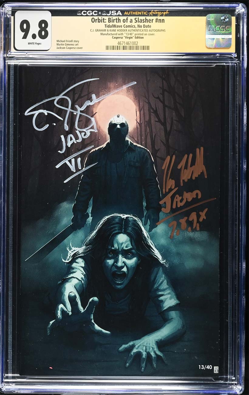 Birth of a Slasher #1 CGC 9.8 Caspersz Secret Virgin Variant Signed by Hodder & Graham #13/14