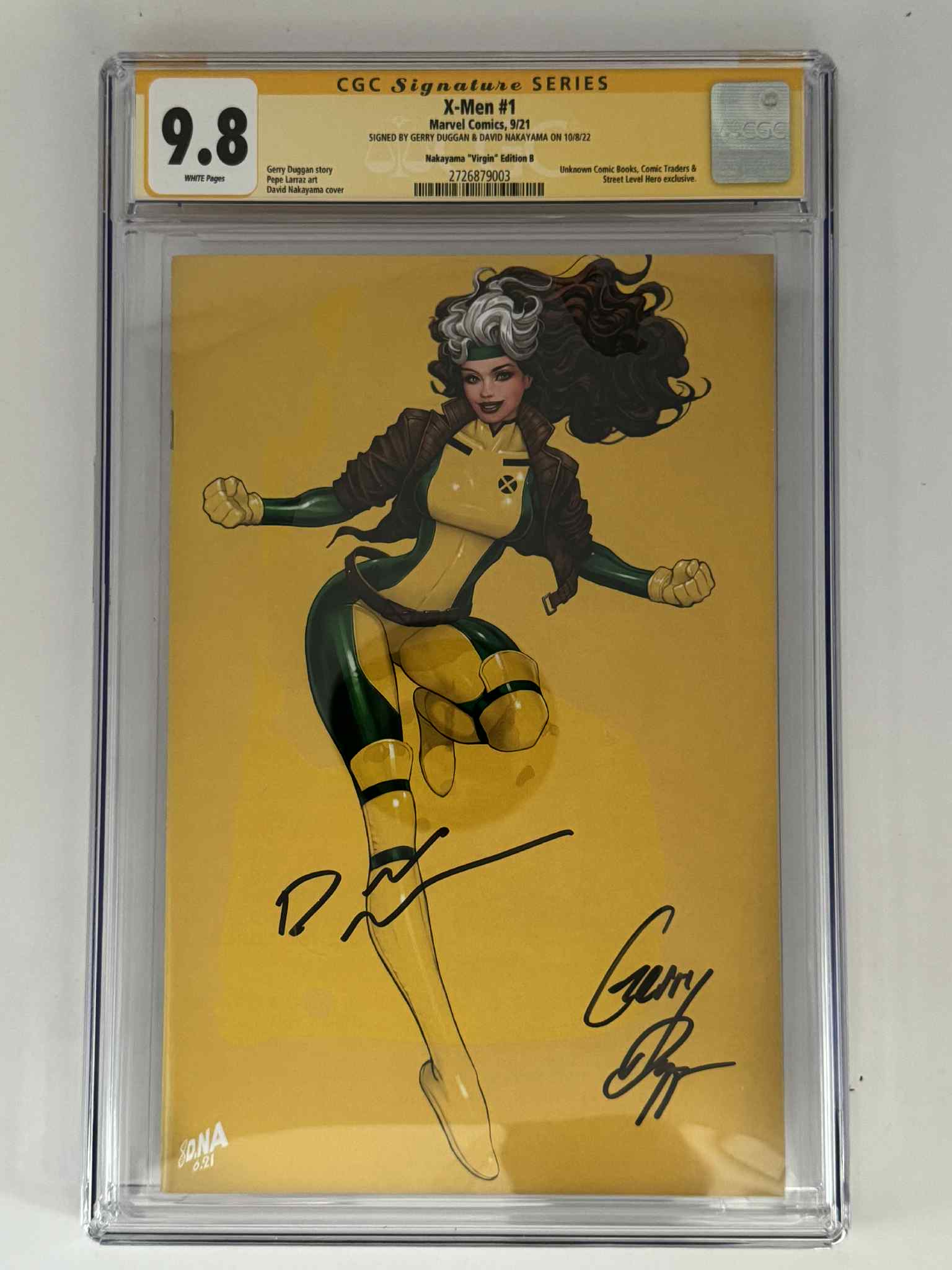 [Double Signed by David Nakayama | Gerry Duggan] X-Men #1 CGC 9.8 Yellow Label Exclusive Yellow Virgin Color Bleed Var