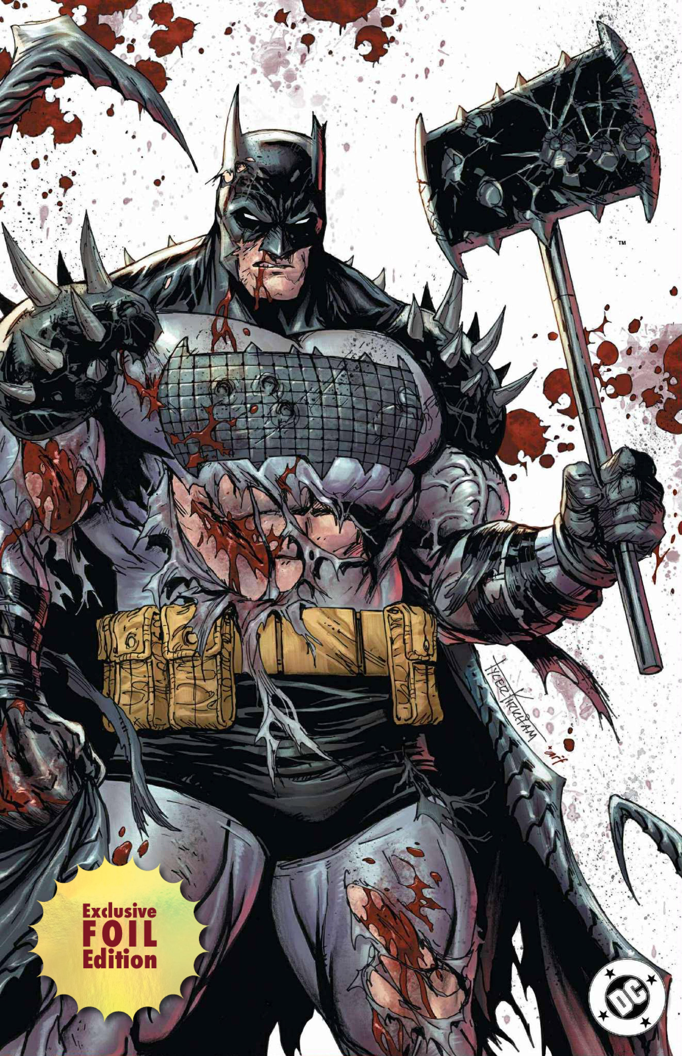 [FOIL] ABSOLUTE BATMAN #14 TYLER KIRKHAM EXCLUSIVE BATLLE DAMAGED BATMAN VIRGIN VAR (11/2025)