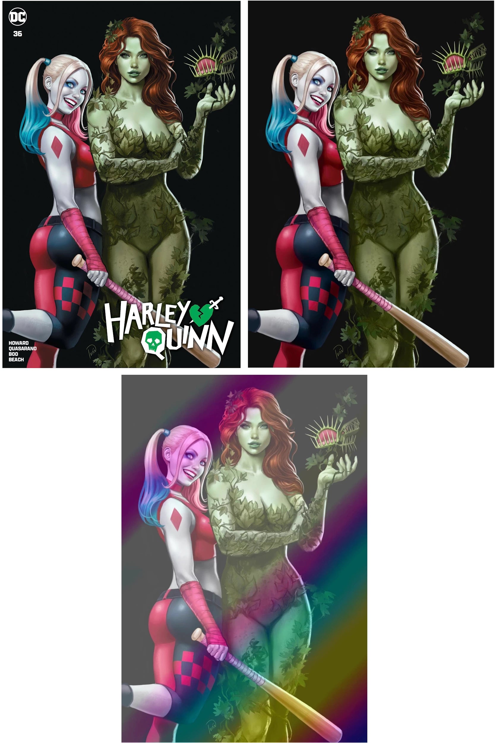 HARLEY QUINN #36 (IVAN TALAVERA EXCLUSIVE TRADE/VIRGIN/FOIL VARIANT SET)(2024)