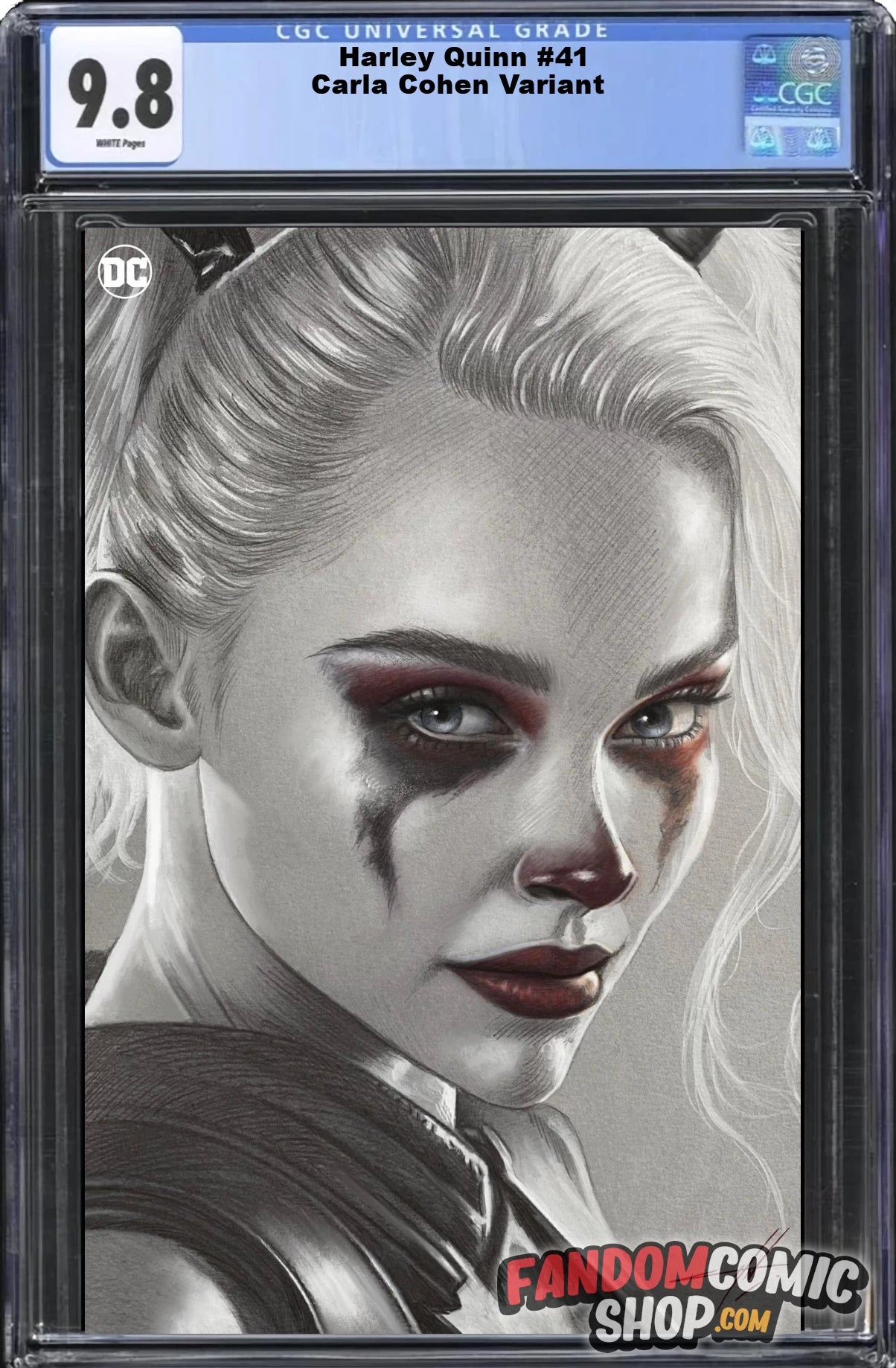 HARLEY QUINN #41 (CARLA COHEN EXCLUSIVE B&W VIRGIN VARIANT) COMIC BOOK ~ CGC Graded 9.8