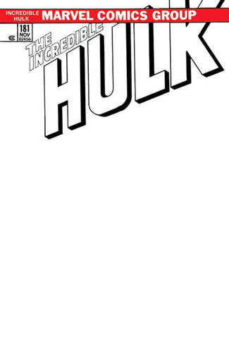INCREDIBLE HULK #181 FACSIMILE EDITION (BLANK/SKETCH EXCLUSIVE VARIANT) COMIC BOOK ~ Marvel