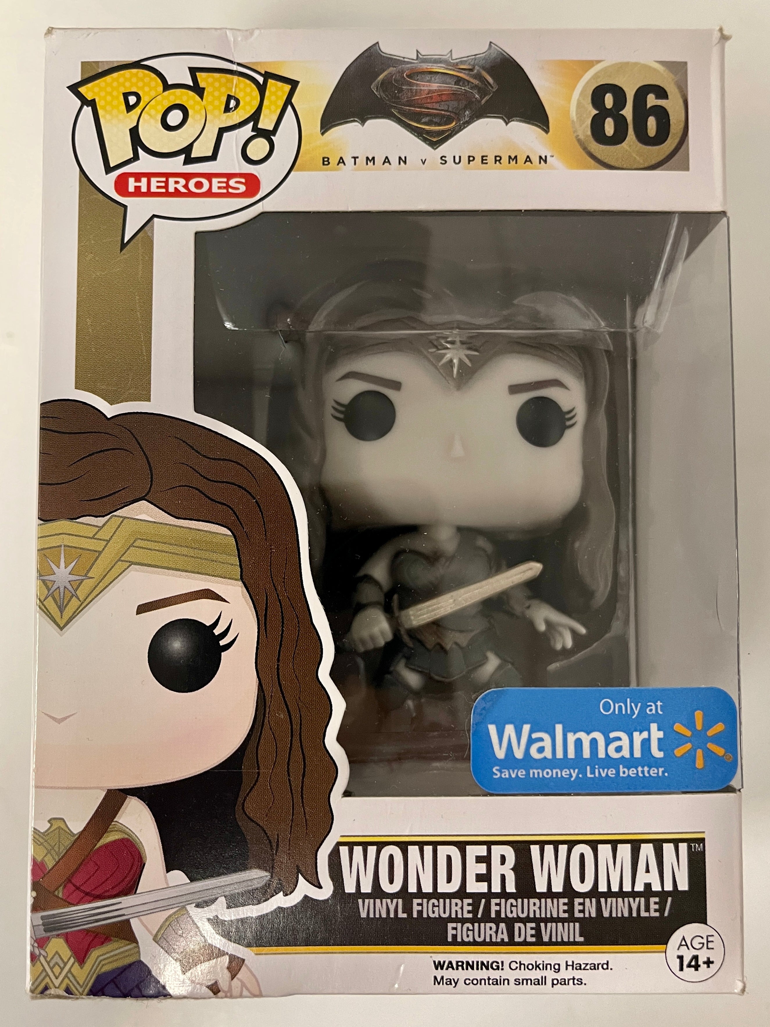 Funko Pop! DC Heroes Wonder Woman #86 Batman V Superman 2015 Vaulted Exclusive Box Dmg
