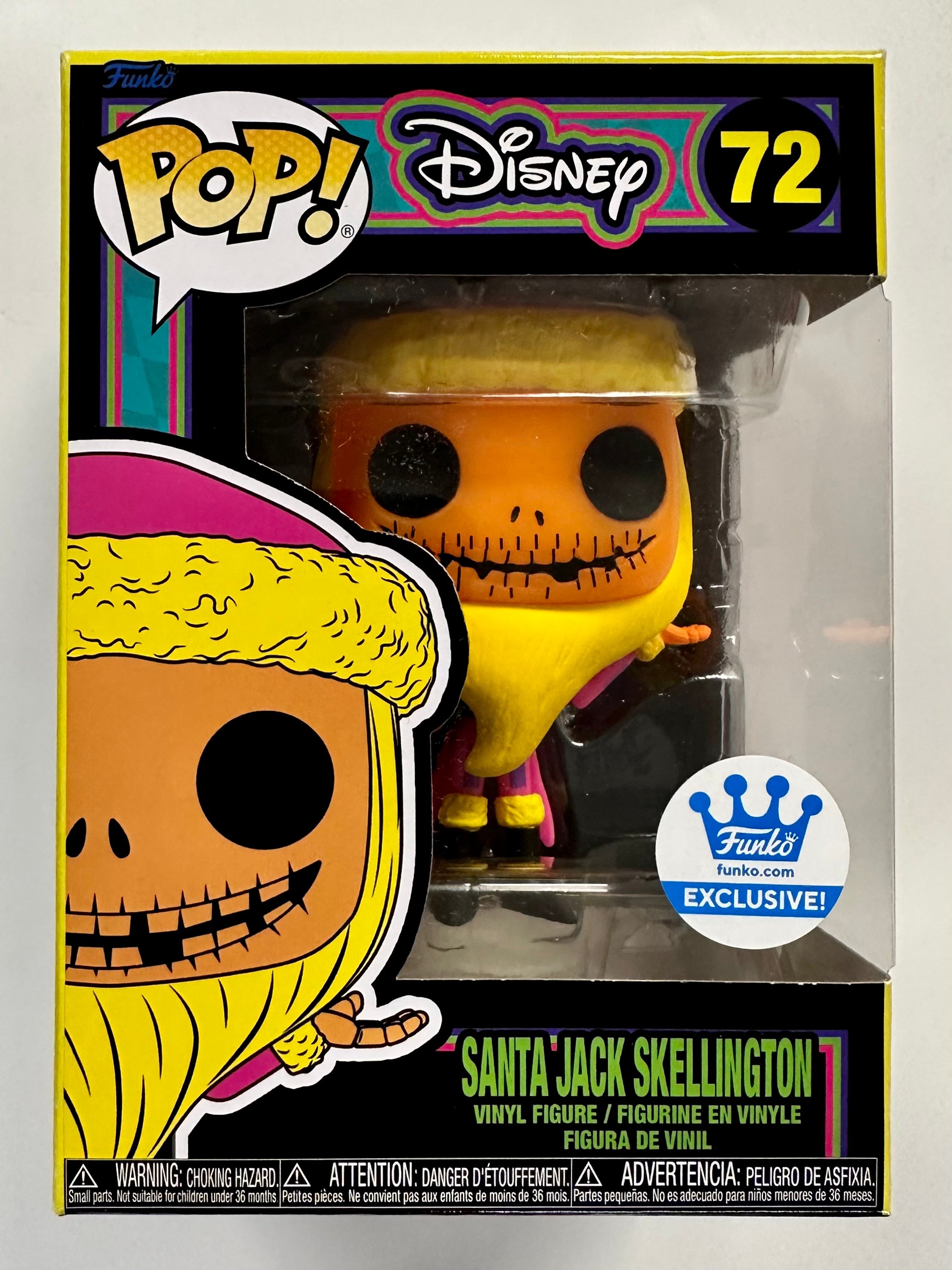 Funko Pop! Disney Black Light Santa Jack Skellington #72 NBC 2022 Exclusive