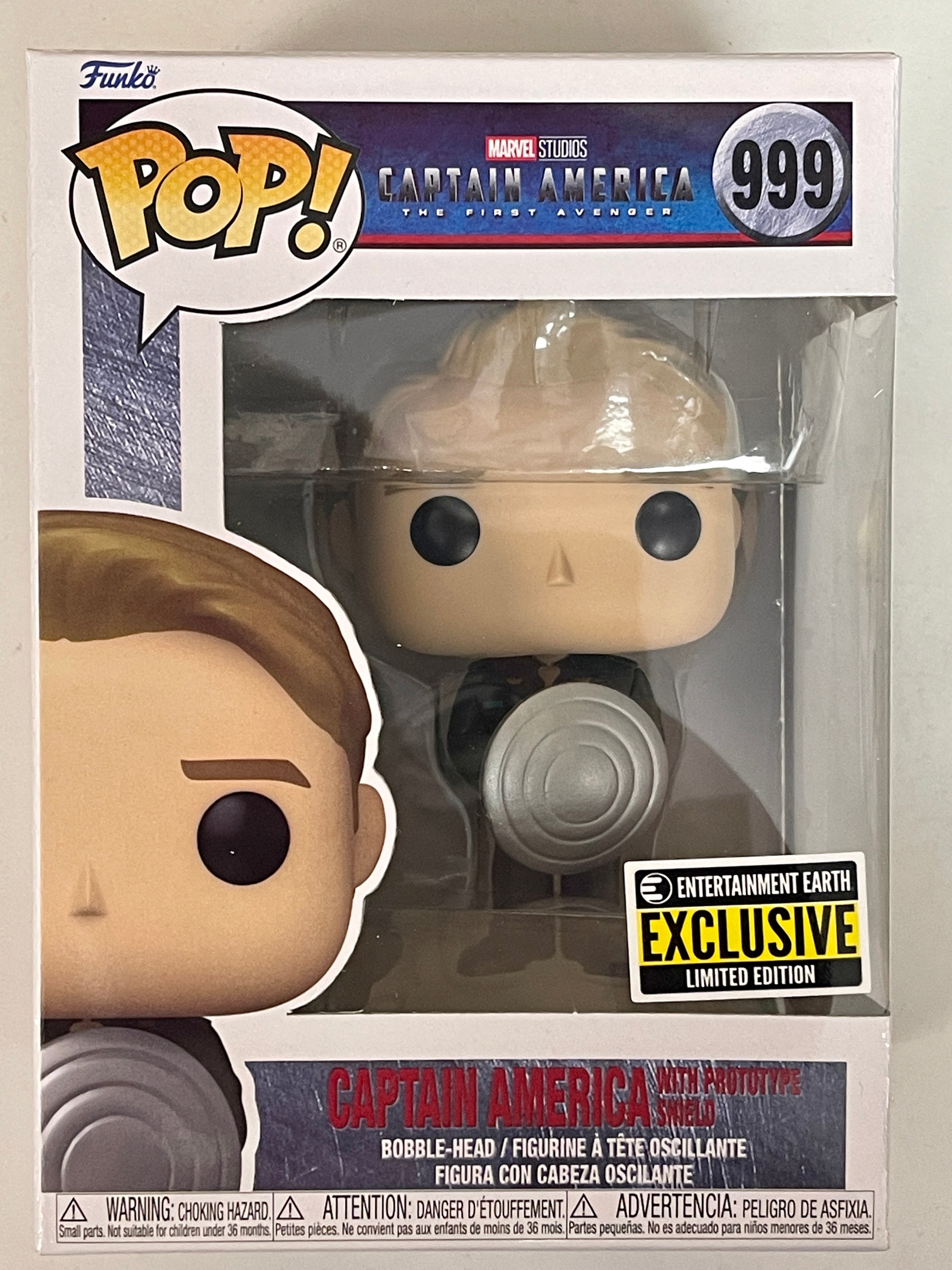Funko Pop! Marvel Captain America With Prototype Shield #999 The First Avenger EE Exclusive 2022
