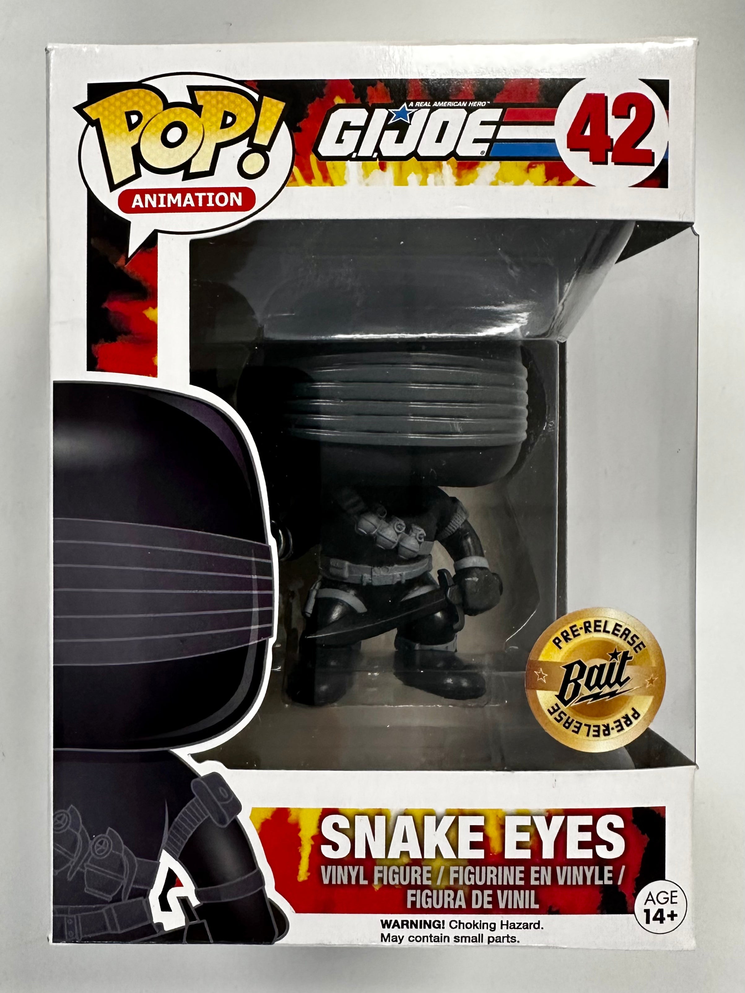 Funko Pop! Animation Snake Eyes #42 GI Joe 2015 Bait Pre-Release Vaulted Exclusive