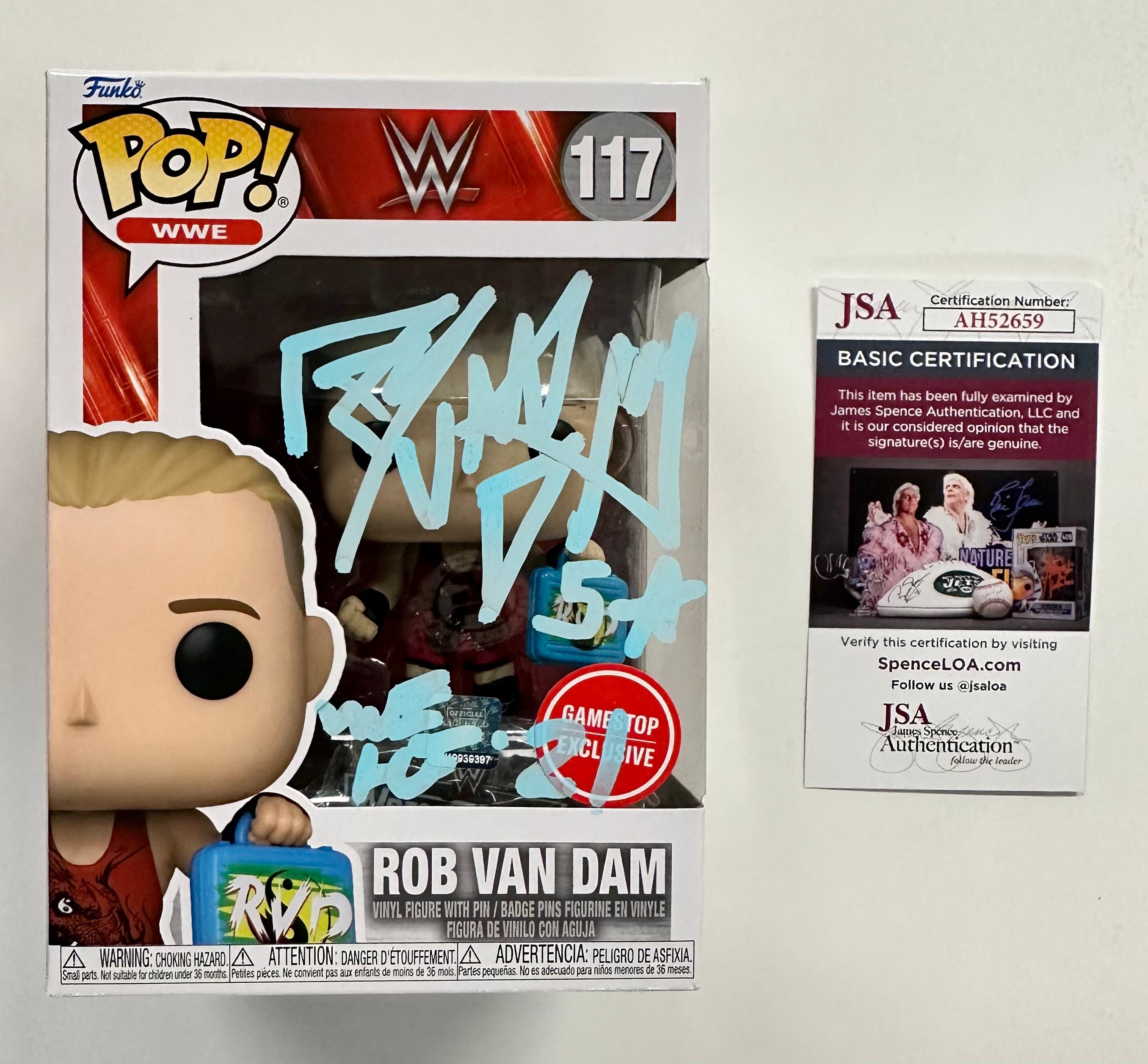 Rob Van Dam Signed WWE Wrestling Funko Pop! & Pin Money in the Bank Exclusive #117 With JSA COA