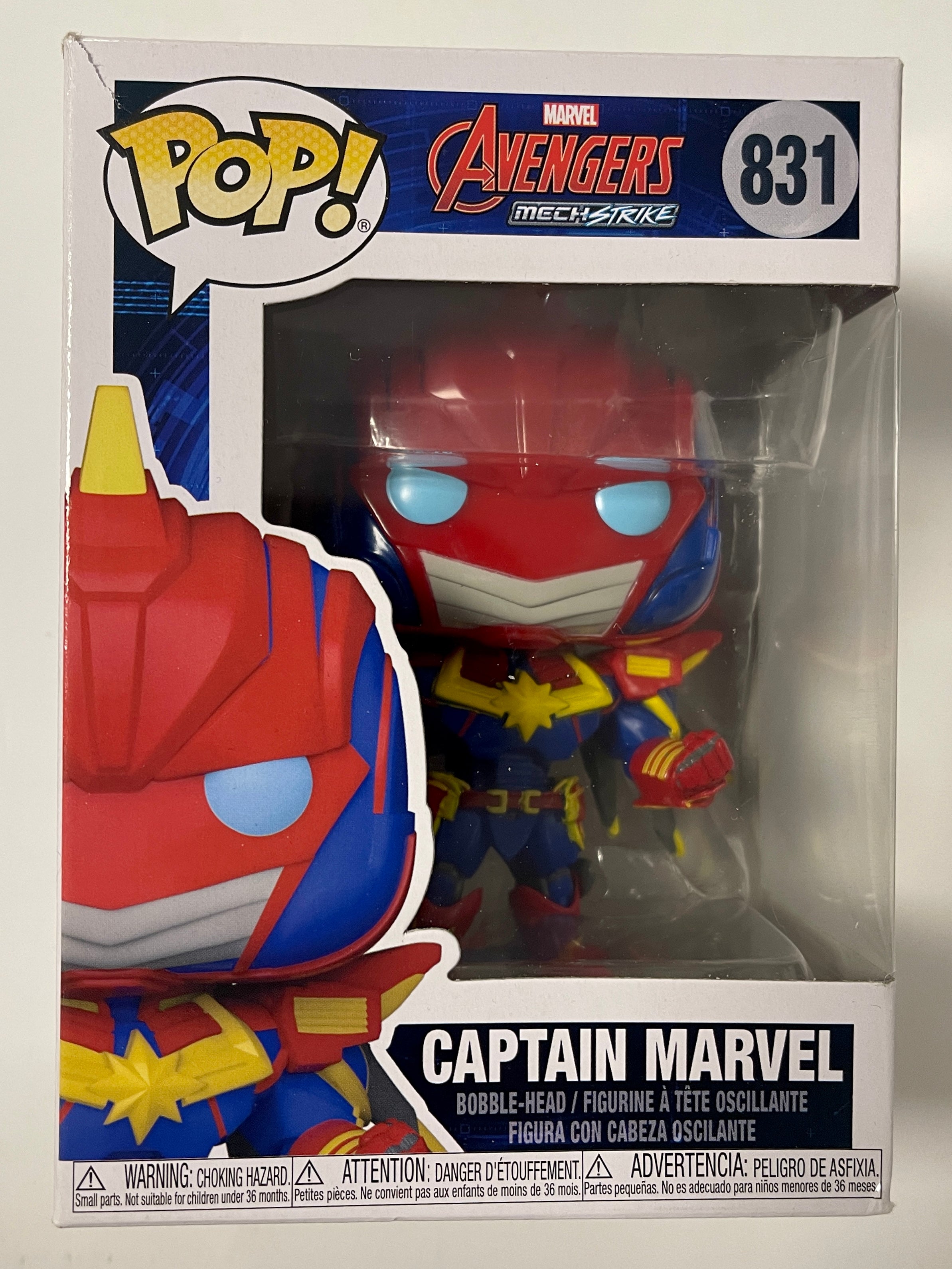 Funko Pop! Marvel Captain Marvel #831 Avengers MechStrike 2021 Box Dmg