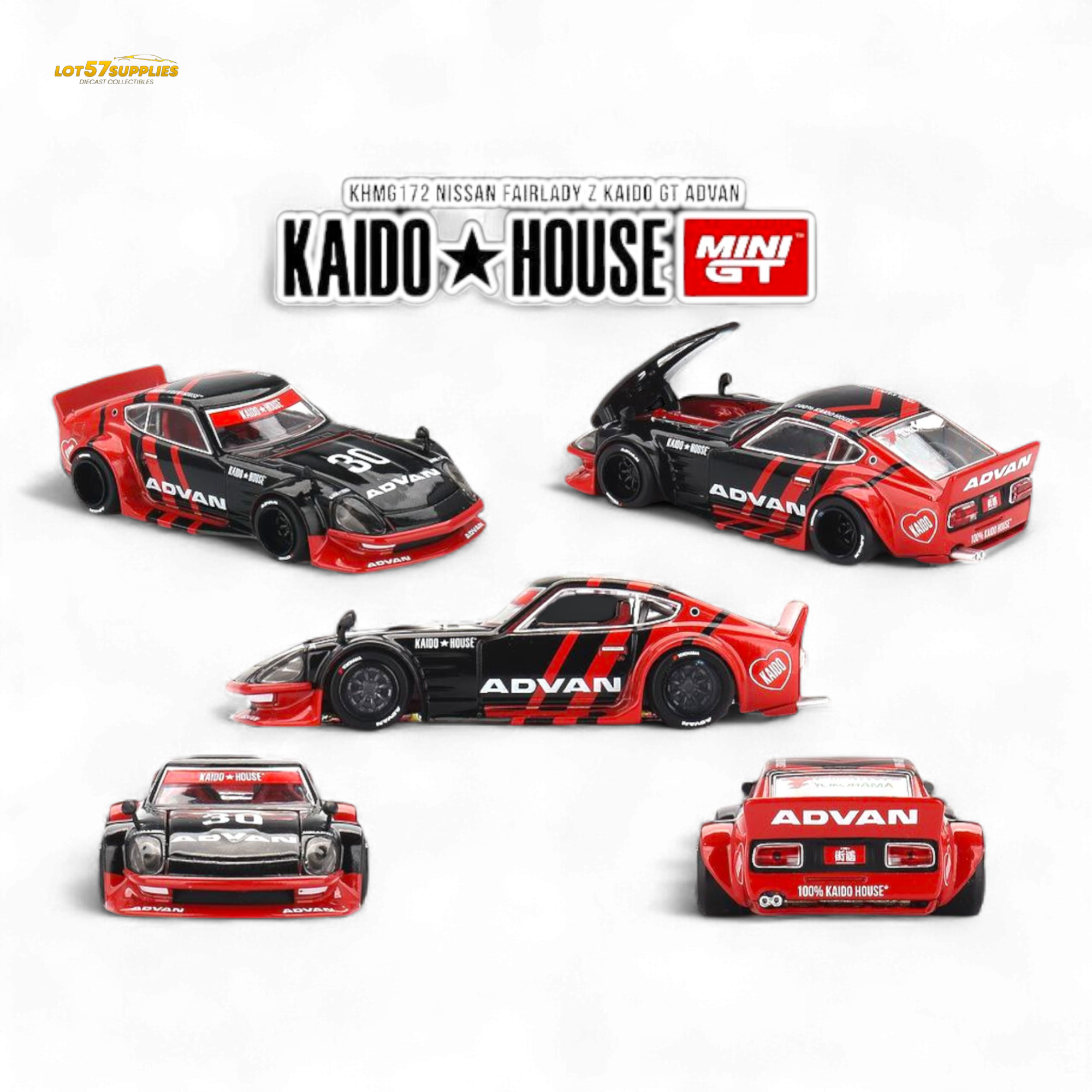 Mini GT x Kaido House Nissan Fairlady Z Kaido GT ADVAN Livery 1:64 KHMG172