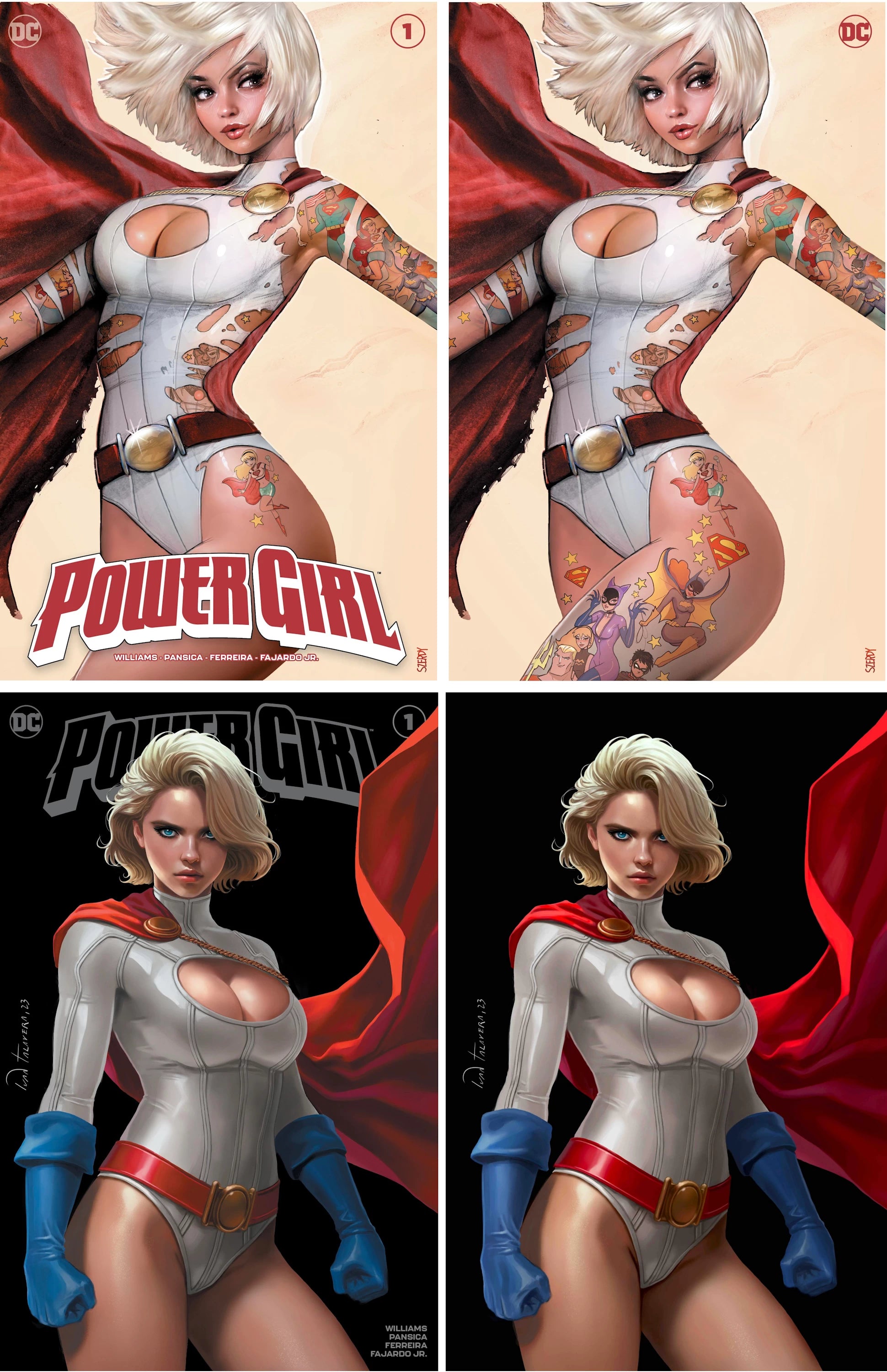 POWER GIRL #1 (NATHAN SZERDY/IVAN TALAVERA EXCLUSIVE TRADE/VIRGIN VARIANT SET OF 4)(2023)