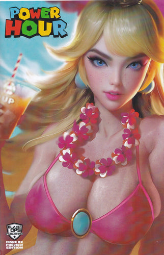 POWER HOUR #2 PREVIEW (SHIKARII EXCLUSIVE MARIO PRINCESS PEACH COSPLAY CLEAN PREVIEW VARIANT)