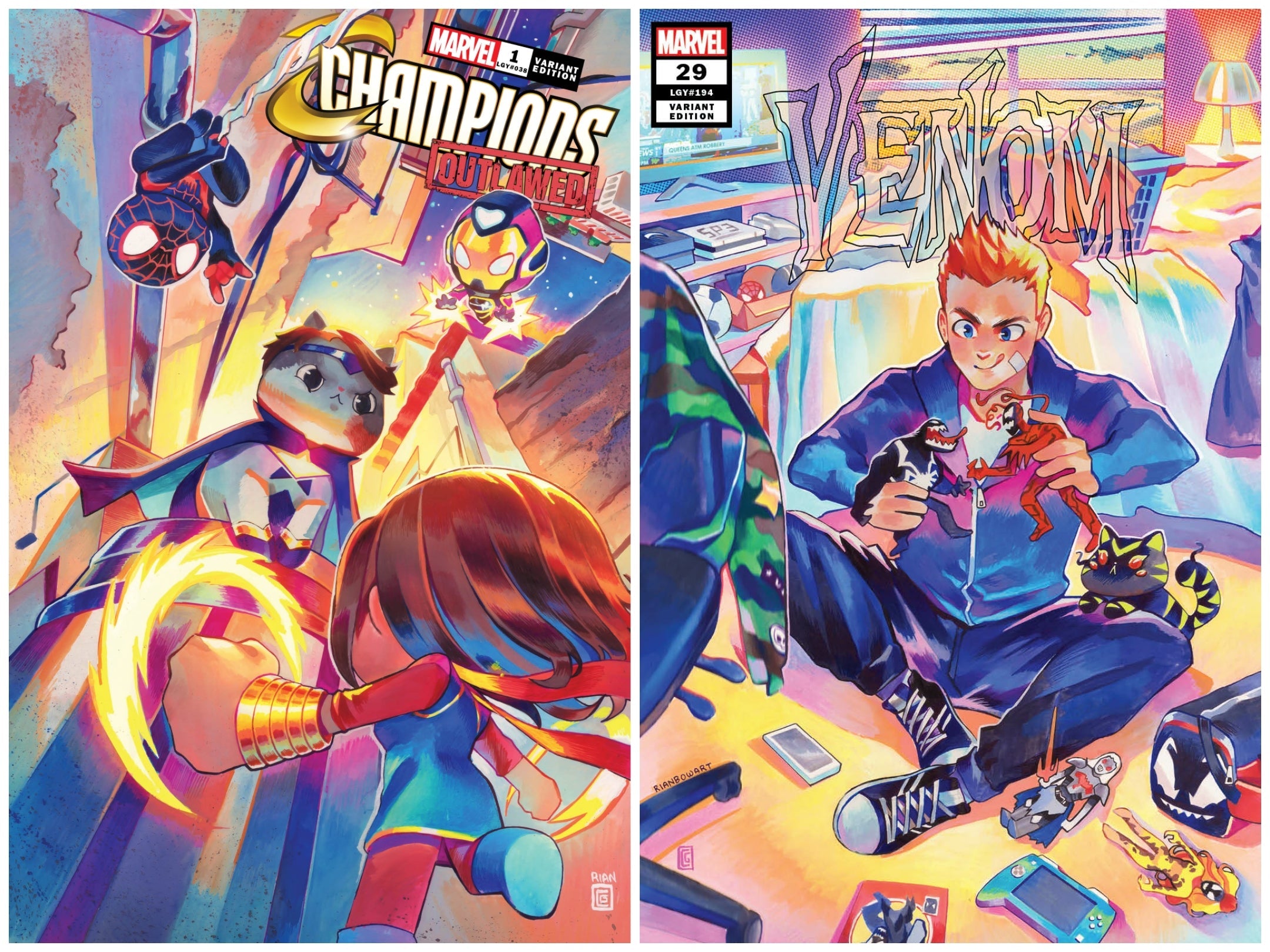 CHAMPIONS #1 & VENOM #29 SSCO RIAN GONZALES VARIANT SET OF 2 2020