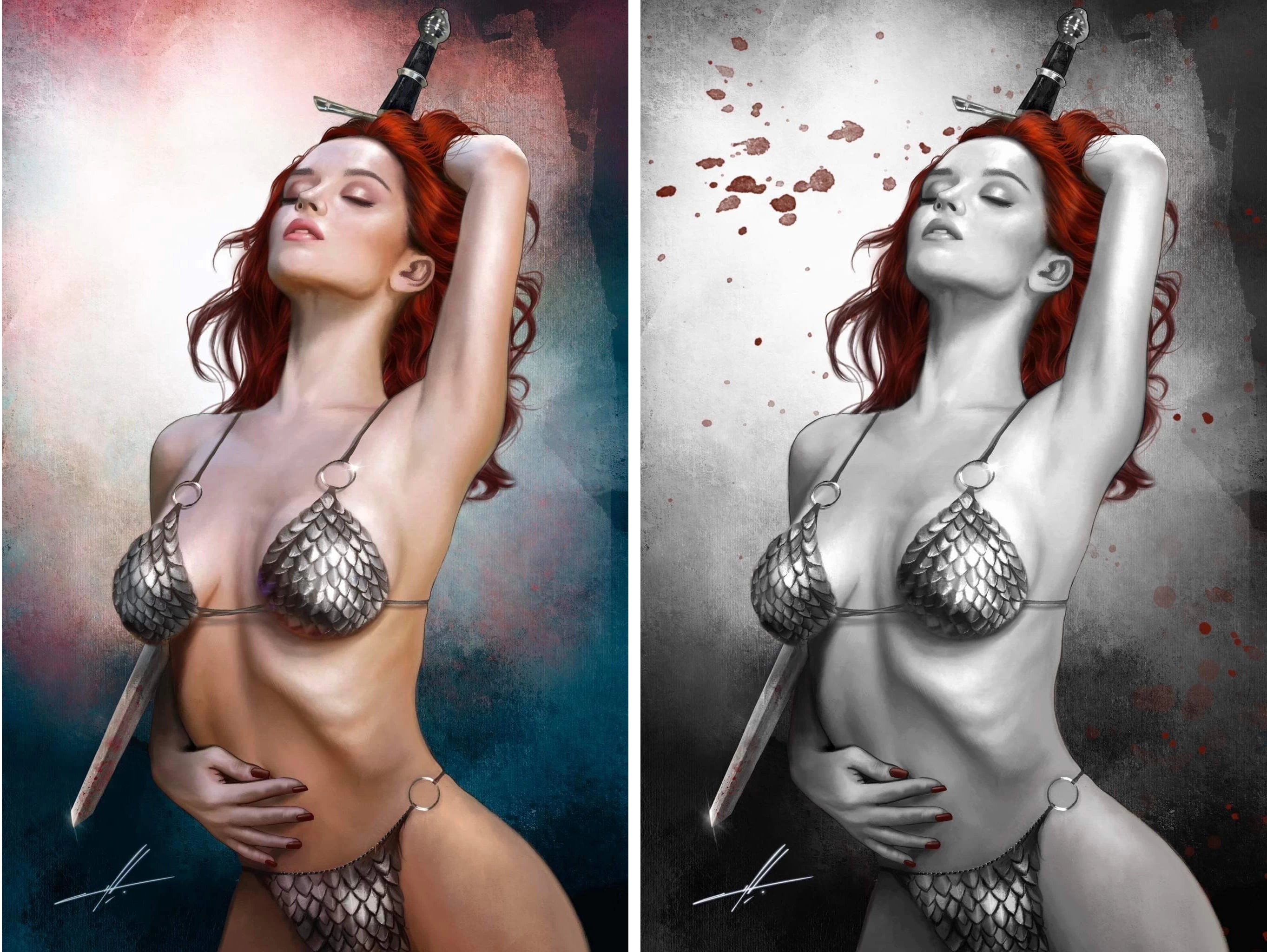 RED SONJA #1 (CARLA COHEN EXCLUSIVE VIRGIN/COLOR SPLASH VIRGIN VARIANT SET)