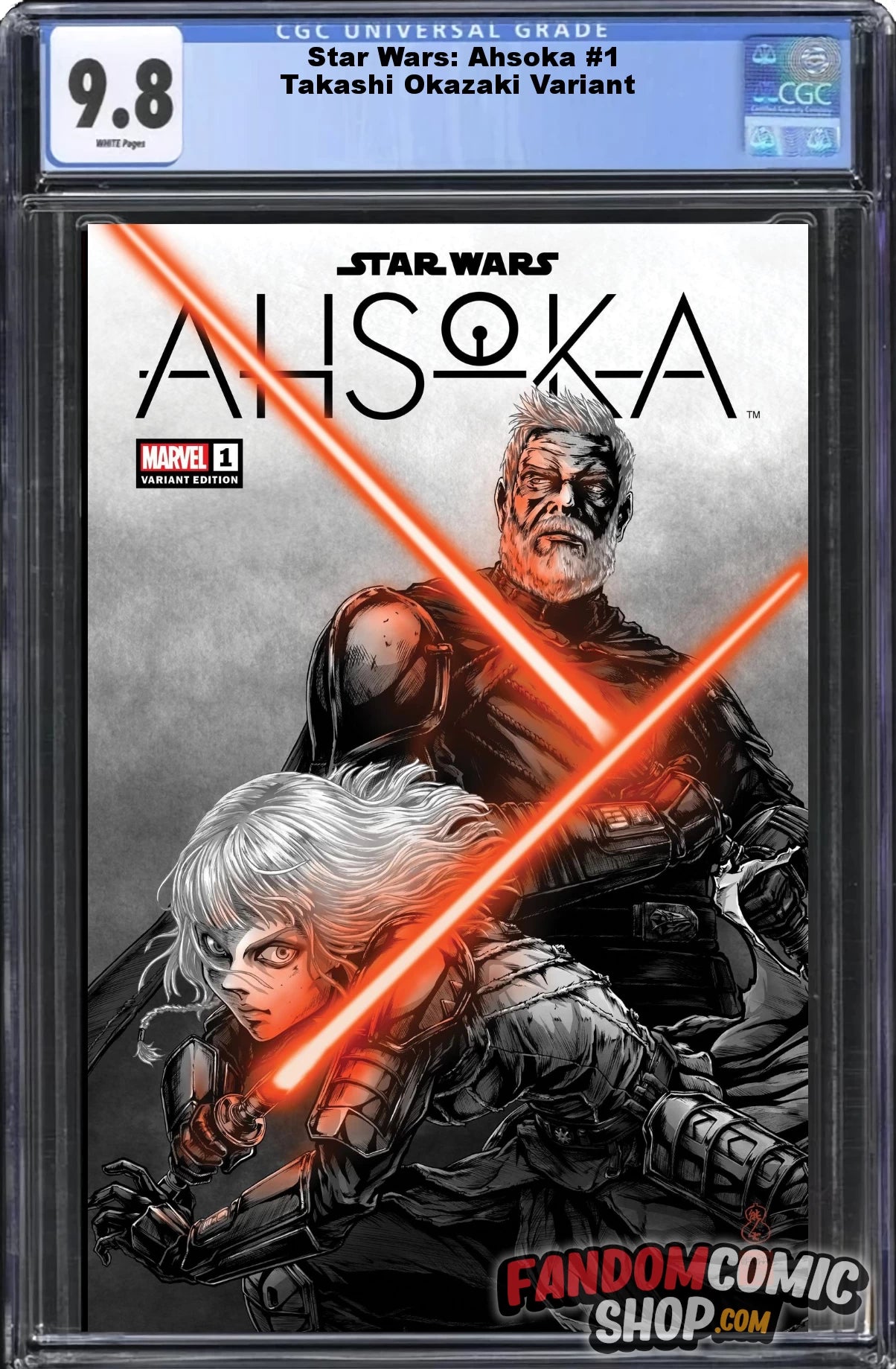 STAR WARS: AHSOKA #1 (TAKASHI OKAZAKI EXCLUSIVE VARIANT)(PART 1 OF 8) ~ CGC Graded 9.8