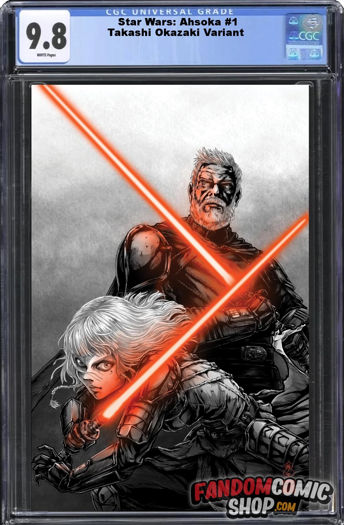 STAR WARS: AHSOKA #1 (TAKASHI OKAZAKI EXCLUSIVE VIRGIN VARIANT)(PART 1 OF 8) ~ CGC Graded 9.8