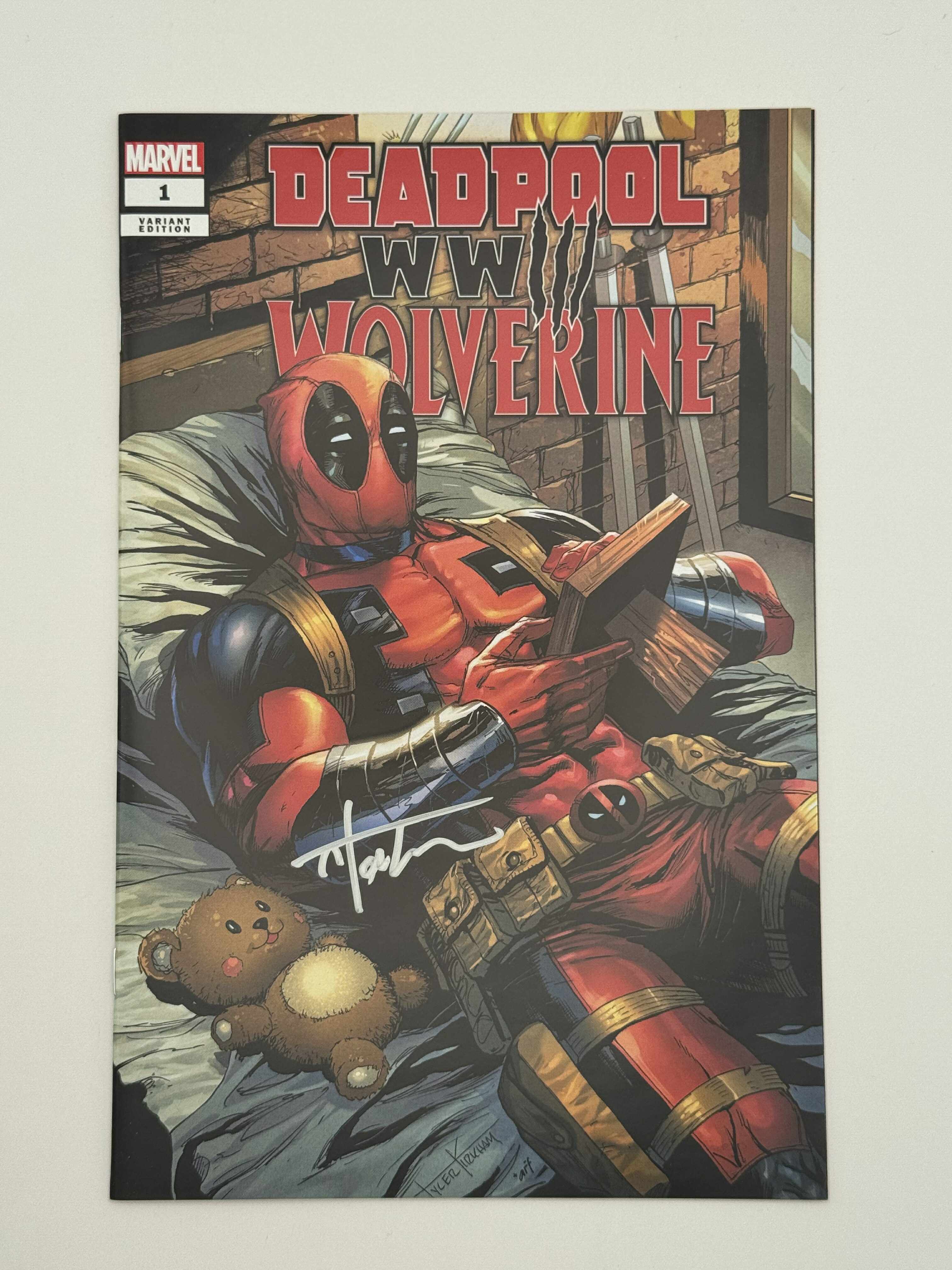 [Signed by Tyler Kirkham] DEADPOOL & WOLVERINE WWIII #1 Kirkham Unknown EXCL