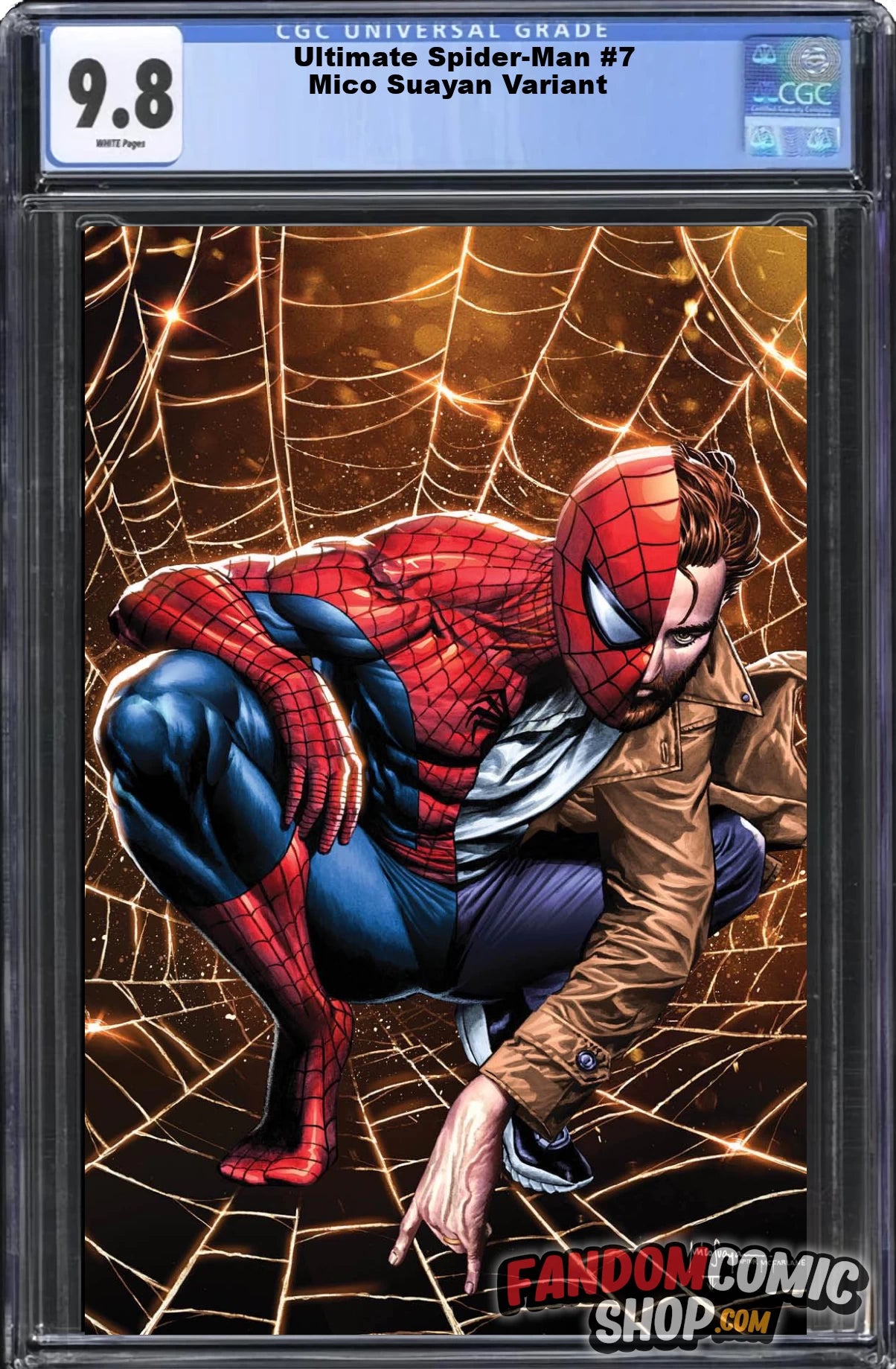 ULTIMATE SPIDER-MAN #7 (MICO SUAYAN EXCLUSIVE SPIDER-MAN #1 TODD MCFARLANE HOMAGE VIRGIN VARIANT) ~ CGC Graded 9.8