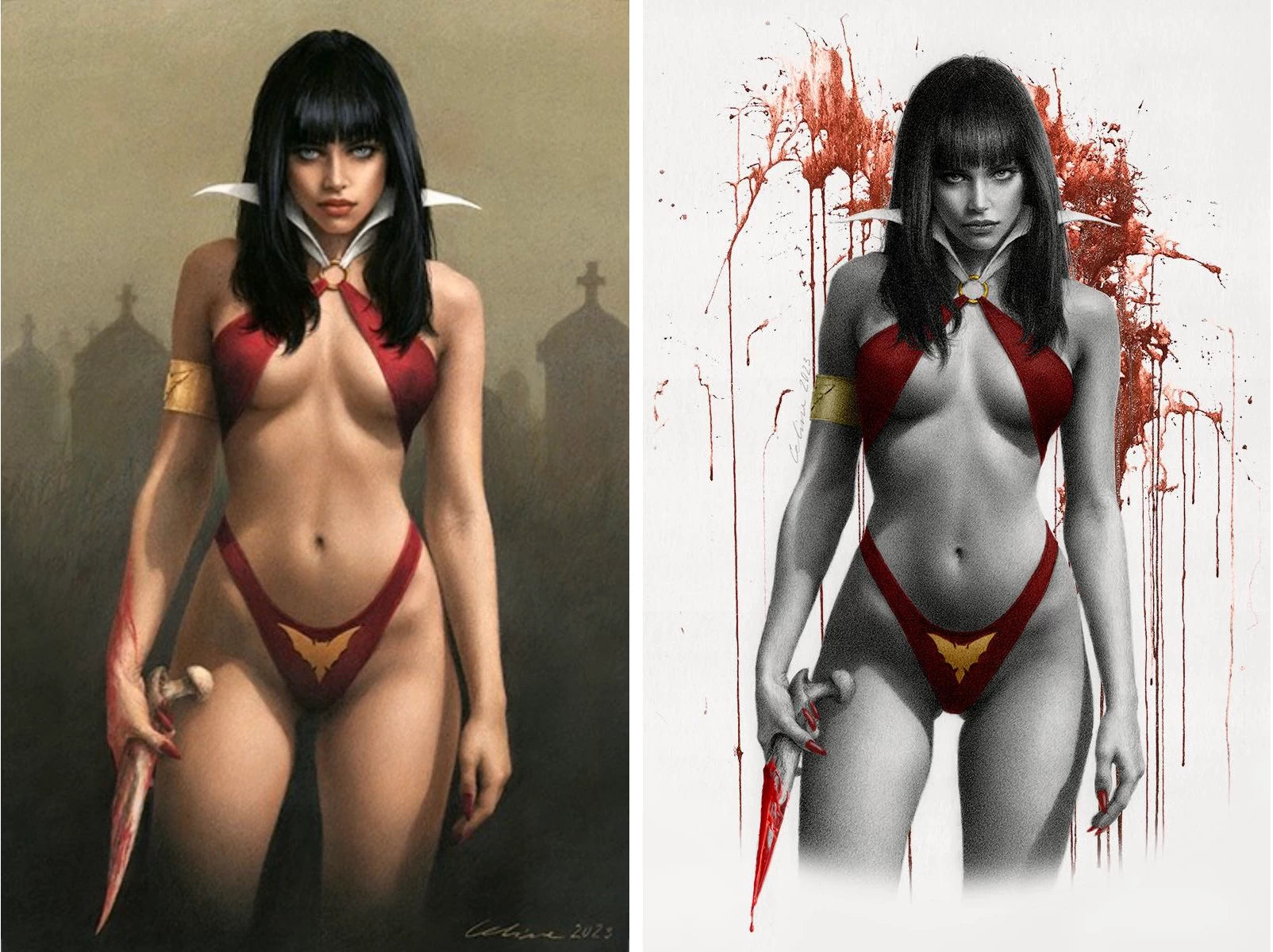 VAMPIRELLA/DRACULA: RAGE #5 (CELINA EXCLUSIVE VIRGIN VARIANT A & B SET) ~ Dynamite