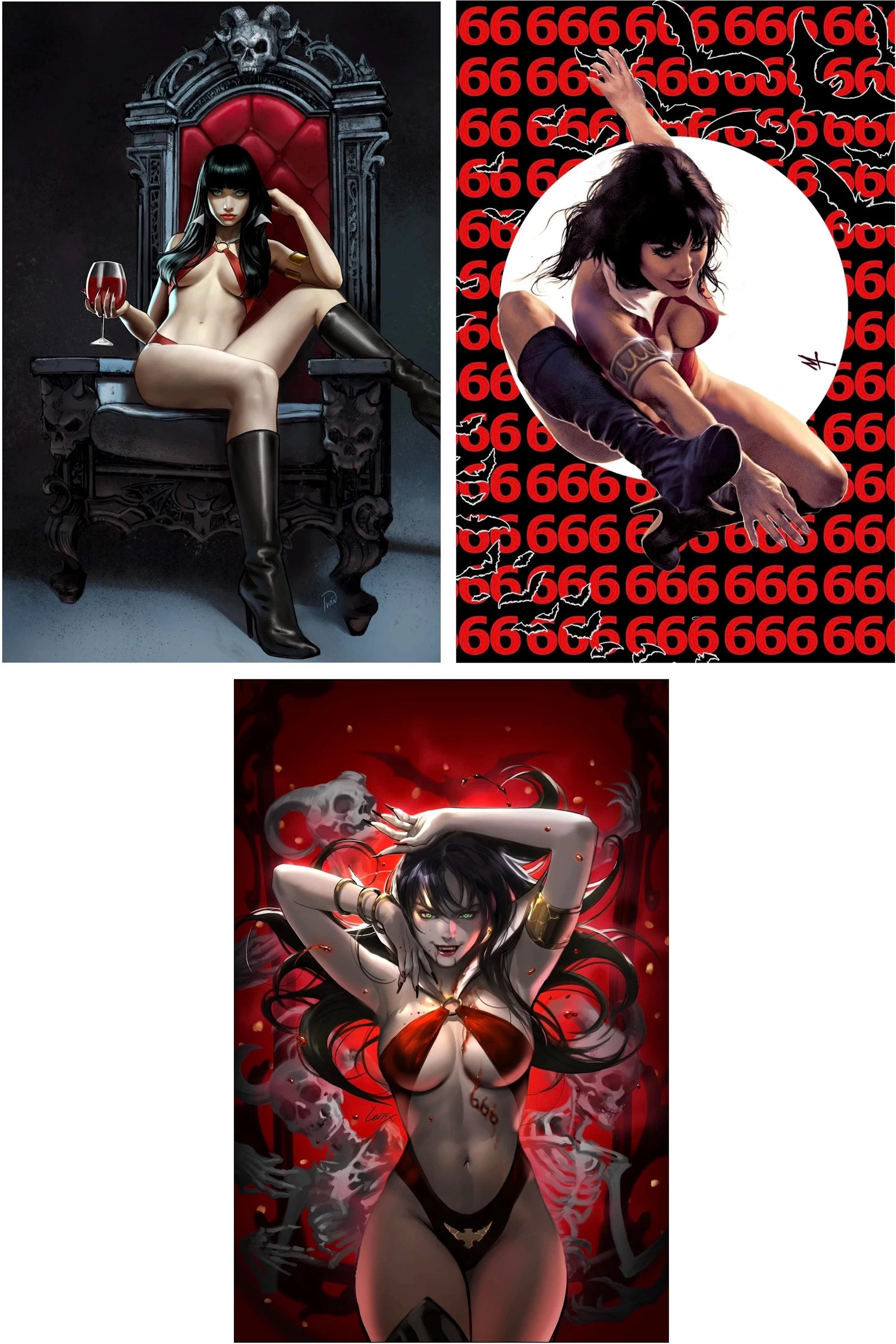 VAMPIRELLA #666 (IVAN TALAVERA, MARCO TURINI, LEIRIX LI EXCLUSIVE VARIANT A SET)