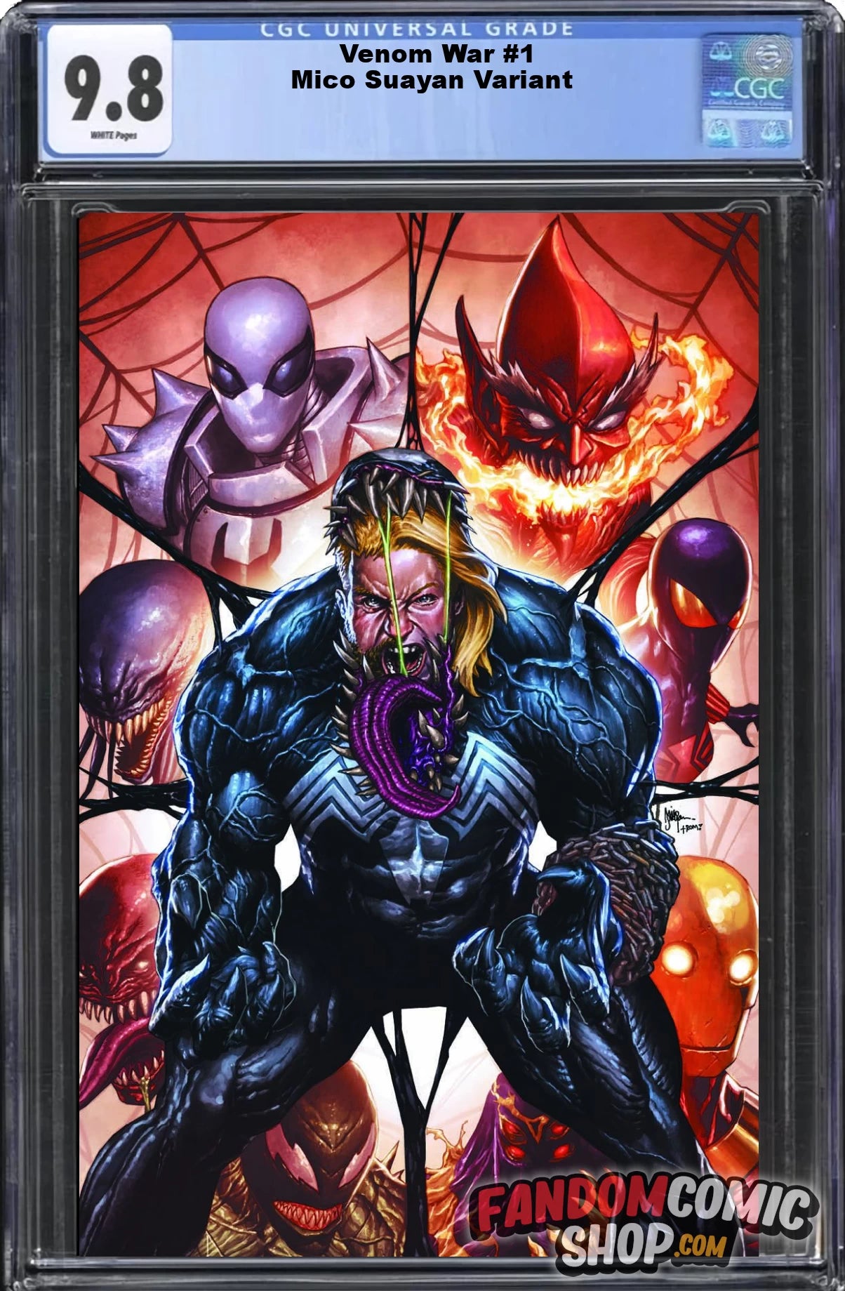 VENOM WAR #1 (MICO SUAYAN EXCLUSIVE VIRGIN VARIANT) COMIC BOOK ~ CGC Graded 9.8