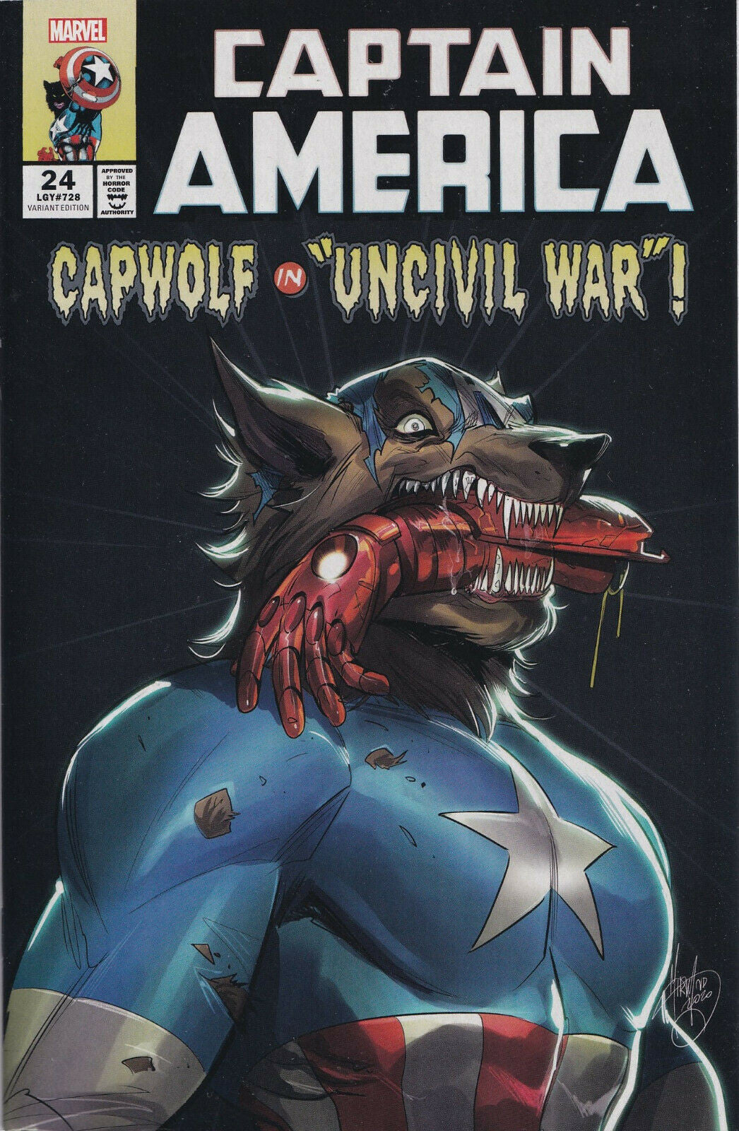 CAPTAIN AMERICA #24 (MIRKA ANDOLFO CAPWOLF VARIANT)(2020) Comic Book ~ Marvel