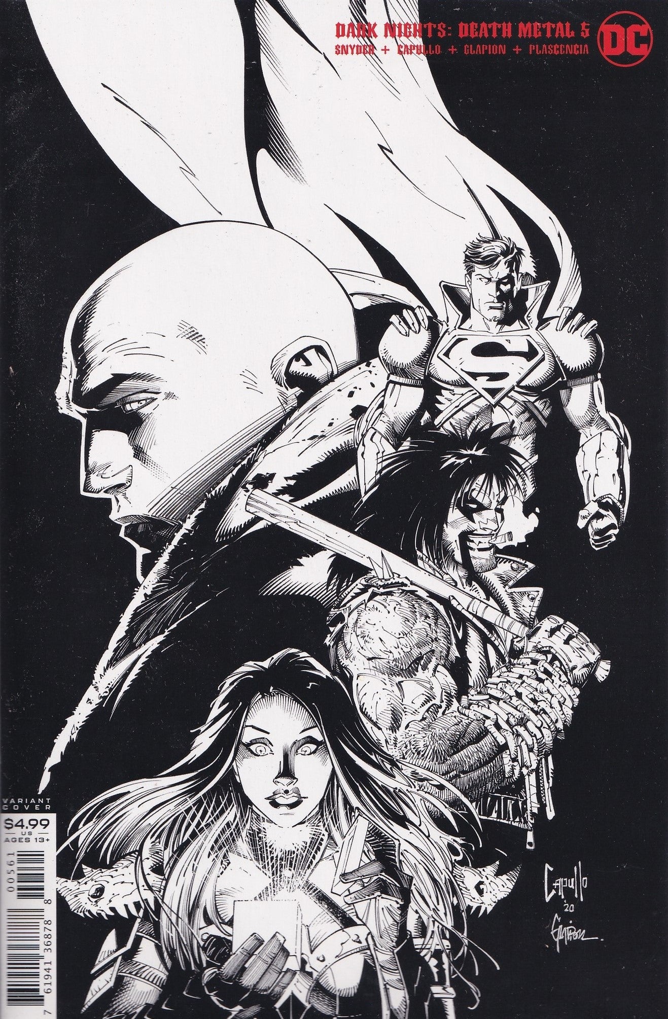 DARK NIGHTS: DEATH METAL #5 (1:100 B&W Greg Capullo Incentive Variant) Comic