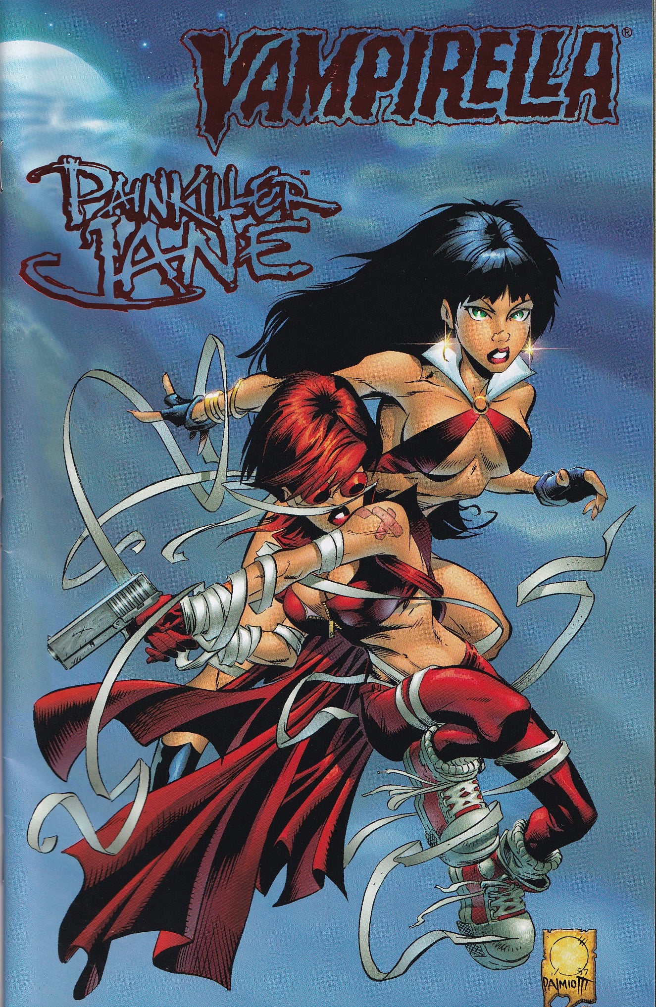 VAMPIRELLA/PAINKILLER JANE (JOE QUESADA VARIANT)(1998) COMIC BOOK ~ Harris