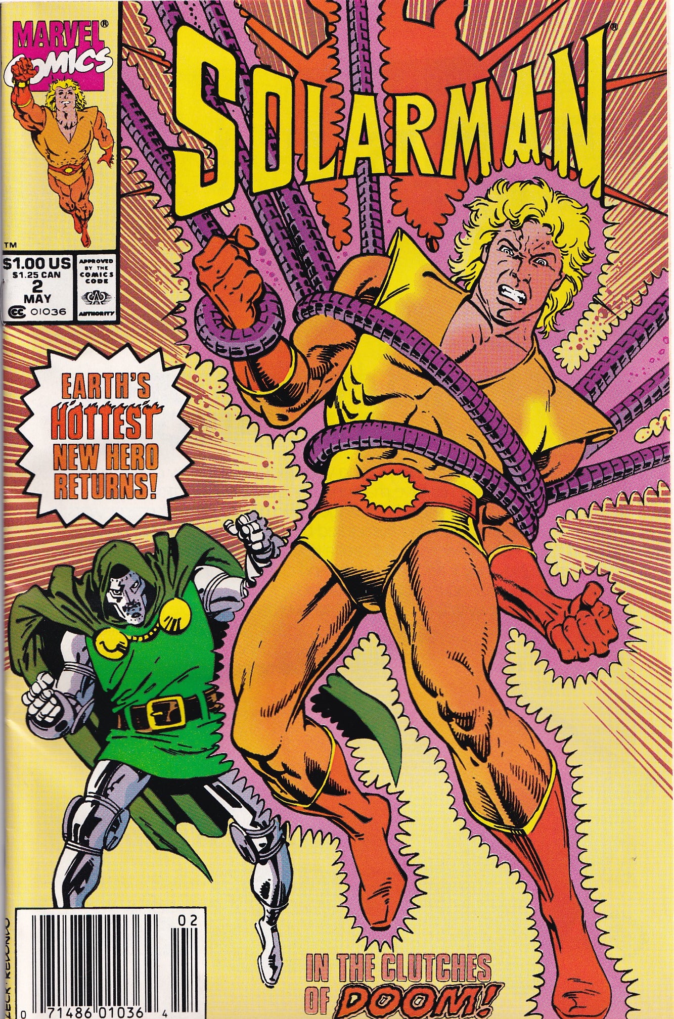 SOLARMAN #2 (1989) COMIC BOOK ~ Marvel Comics