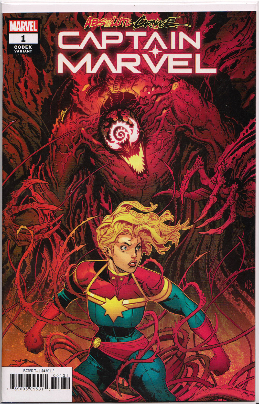 ABSOLUTE CARNAGE: CAPTAIN MARVEL #1 (CODEX VARIANT) COMIC BOOK ~ Marvel Comics