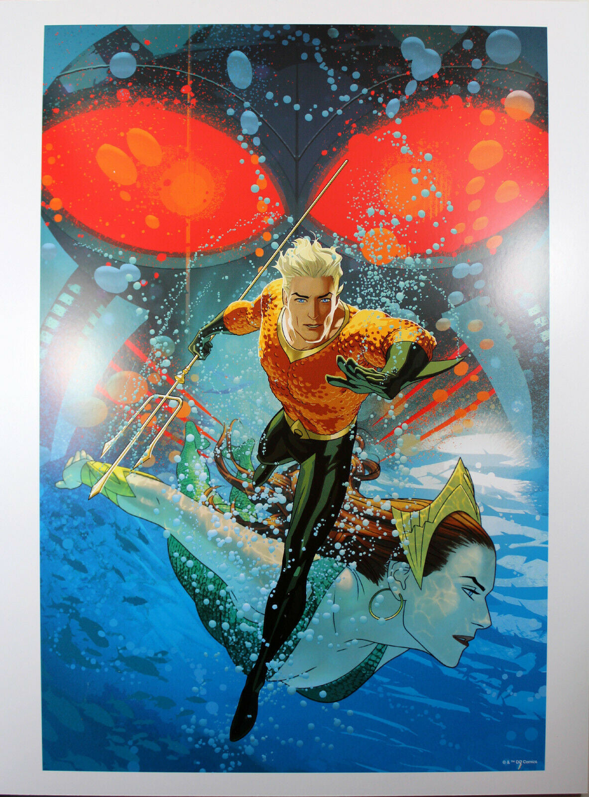 AQUAMAN #2 ART PRINT by Joshua Middleton ~ 12" x 16" ~ Great Condition