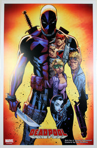 DEADPOOL vs. X-FORCE 11" x 17" ART PRINT by J. Scott Campbell ~ Marvel Comics
