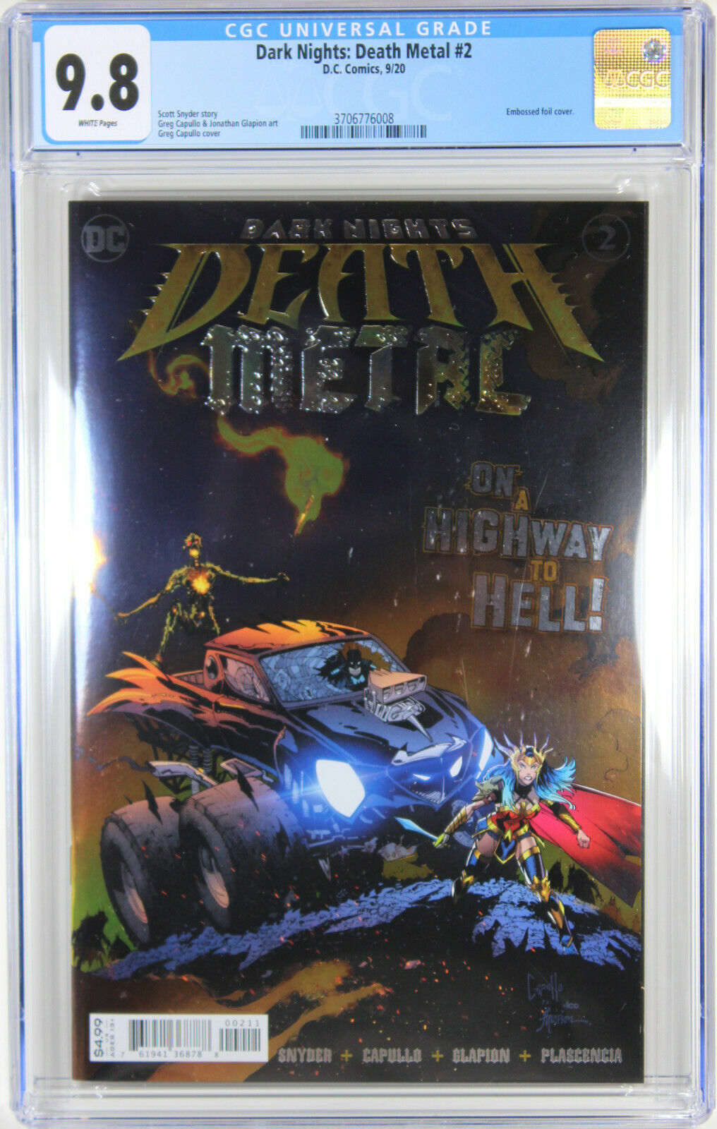 DARK NIGHTS: DEATH METAL #2 (GREG CAPULLO FOIL VARIANT)(2020) ~ CGC Graded 9.8