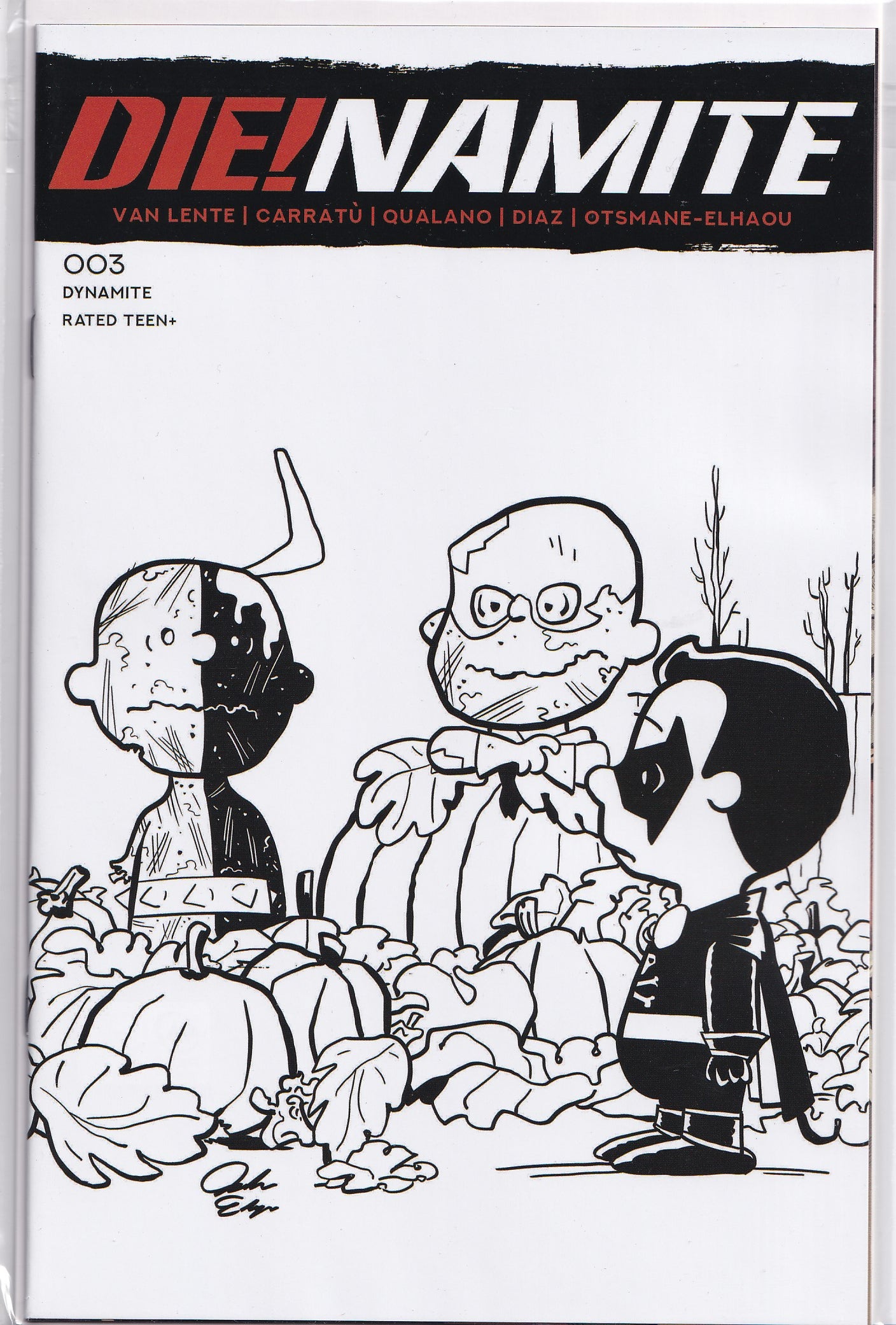 DIE!NAMITE #3 (PEANUTS HOMAGE LINE ART 1:7 VARIANT) COMIC BOOK ~ Dynamitenamite