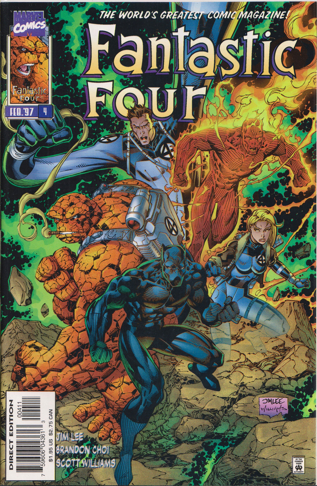 FANTASTIC FOUR #4 (HEROES REBORN) COMIC BOOK ~ Marvel Comics
